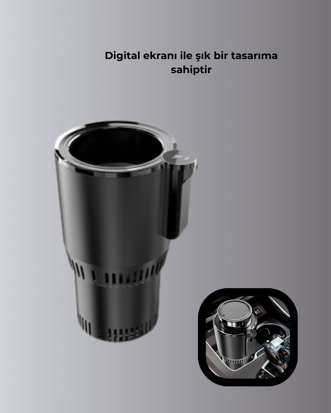 Araba Bardaklığı Isıtma Soğutma Ayarlı Çakmak Girişli Akıllı Model - Bayi Depom