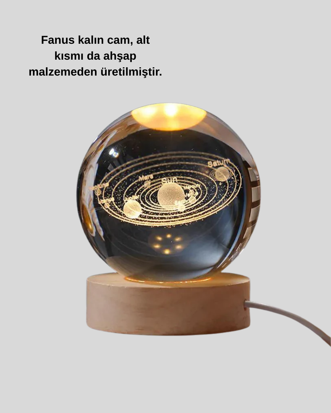 Ahşap Standlı LED Kristal Küre Lazer İşlemeli Dekoratif Obje - Bayi Depom Ahşap Standlı LED Kristal Küre Lazer İşlemeli Dekoratif Obje - Bayi Depom