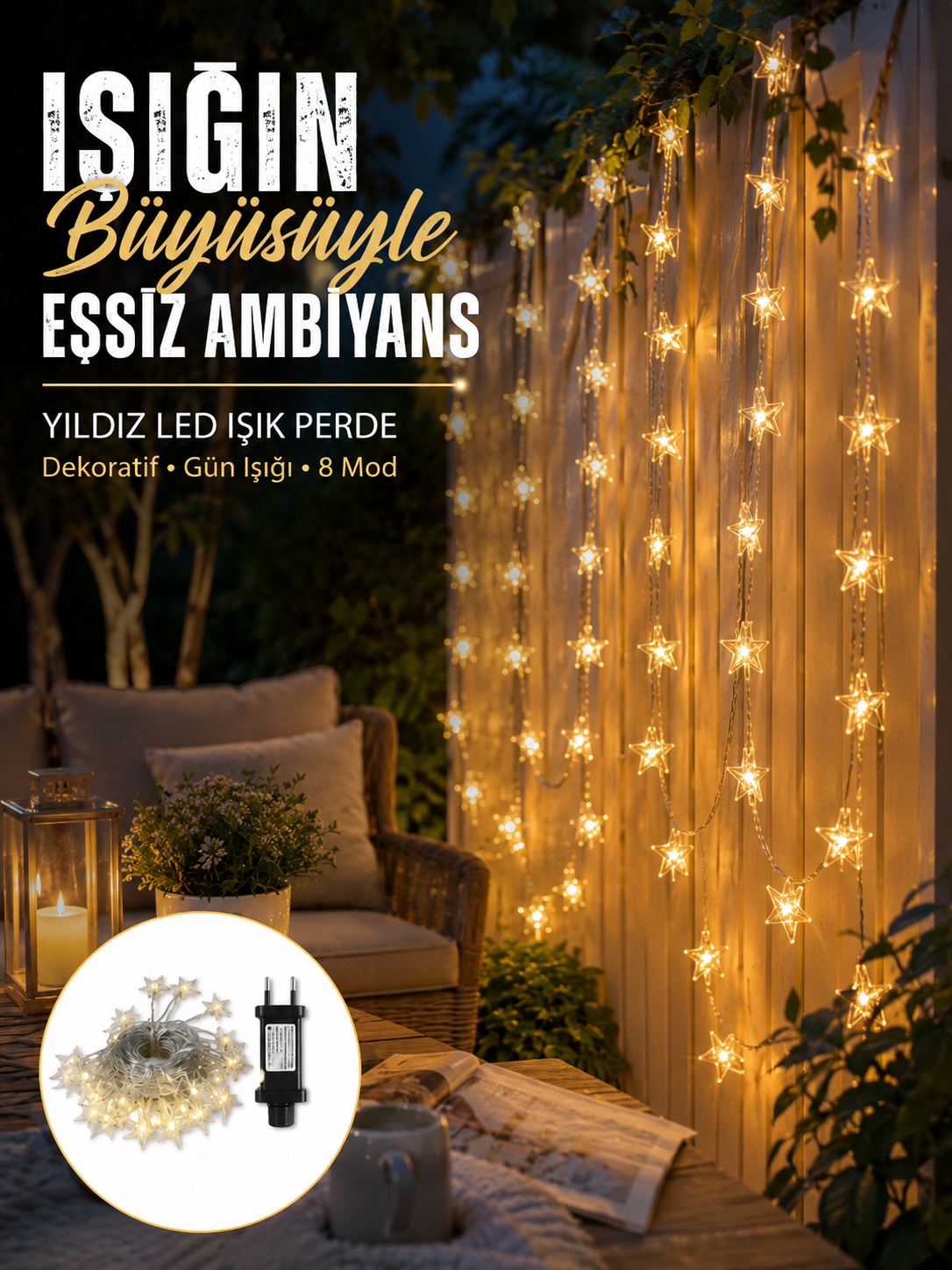 Dekoratif Yıldız Led Aydınlatma 20 Ledli 5 Metre Günışığı Yeni Nesil - Bayi Depom Dekoratif Yıldız Led Aydınlatma 20 Ledli 5 Metre Günışığı Yeni Nesil - Bayi Depom