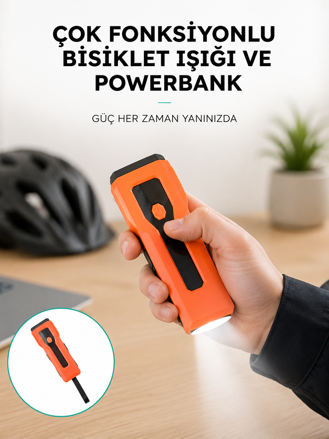 5000 mAh Bataryalı Bisiklet Farı COB Çakar Çok Fonksiyonlu Yeni Nesil - Bayi Depom