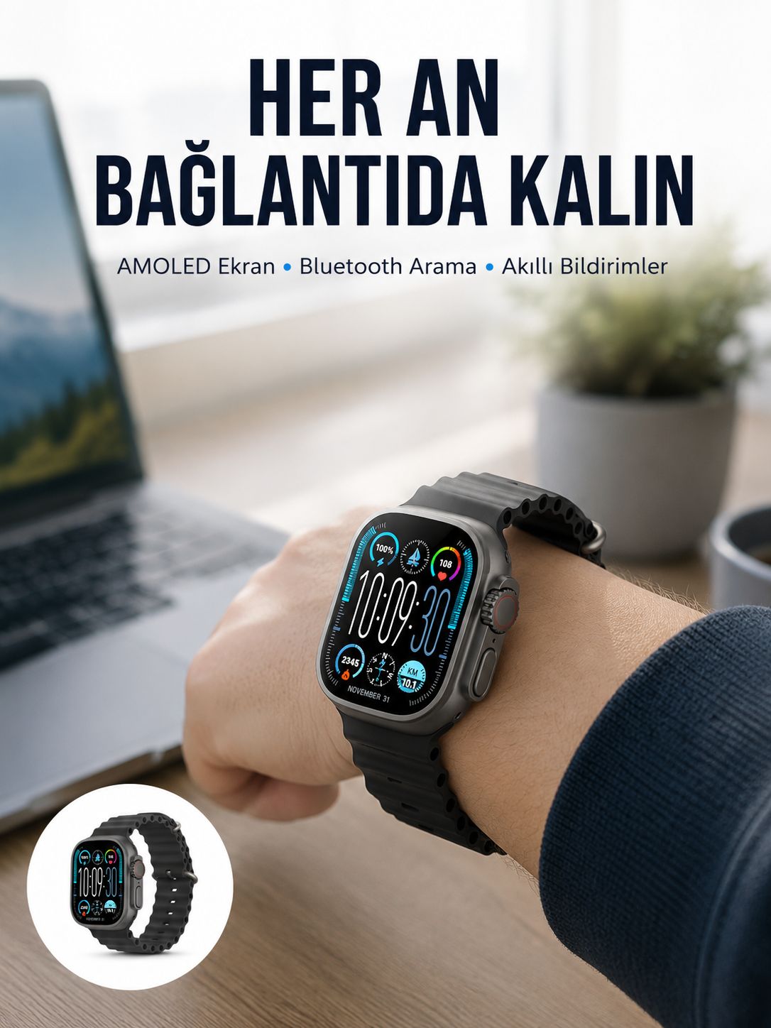 AMOLED Akıllı Saat 49mm Bluetooth Arama Spor ve Sağlık Yeni Nesil - Bayi Depom AMOLED Akıllı Saat 49mm Bluetooth Arama Spor ve Sağlık Yeni Nesil - Bayi Depom