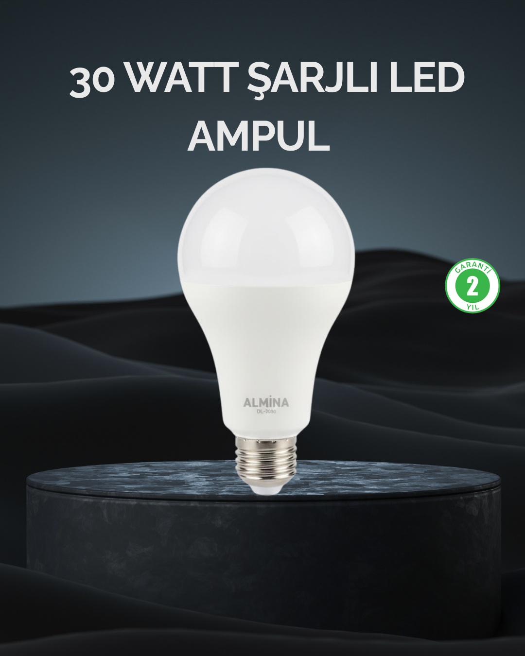 Şarjlı LED Ampul 30 Watt Soğuk Beyaz - Bayi Depom Şarjlı LED Ampul 30 Watt Soğuk Beyaz - Bayi Depom