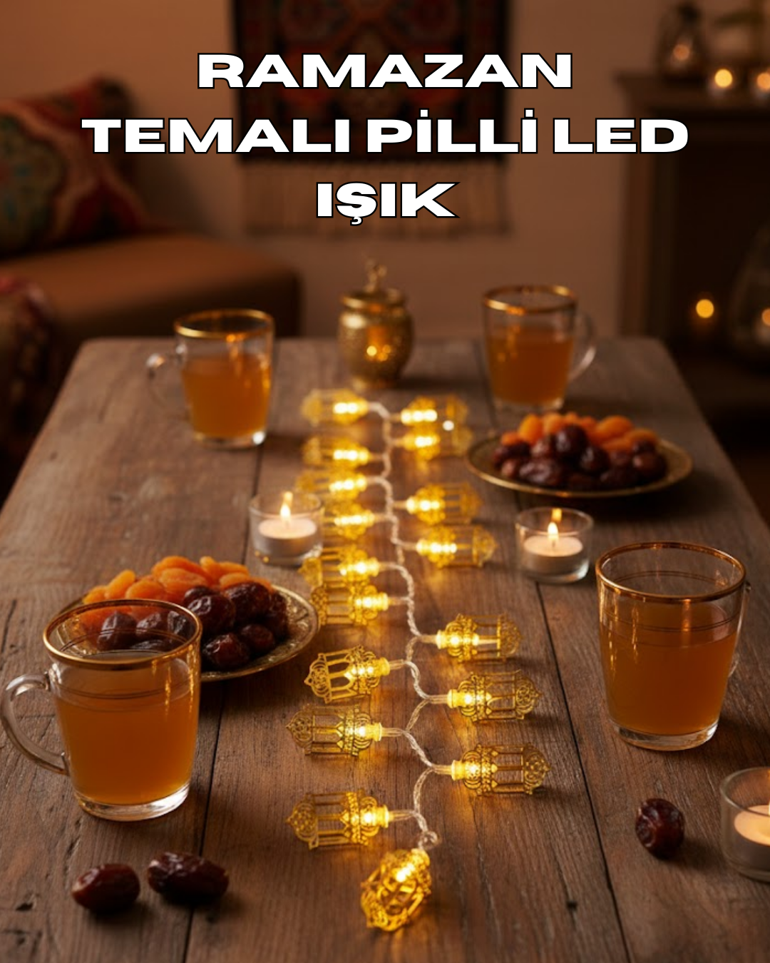 Ramazan Işıkları Pilli Altın Fener Tasarımlı Dekoratif LED Aydınlatma - Bayi Depom Ramazan Işıkları Pilli Altın Fener Tasarımlı Dekoratif LED Aydınlatma - Bayi Depom