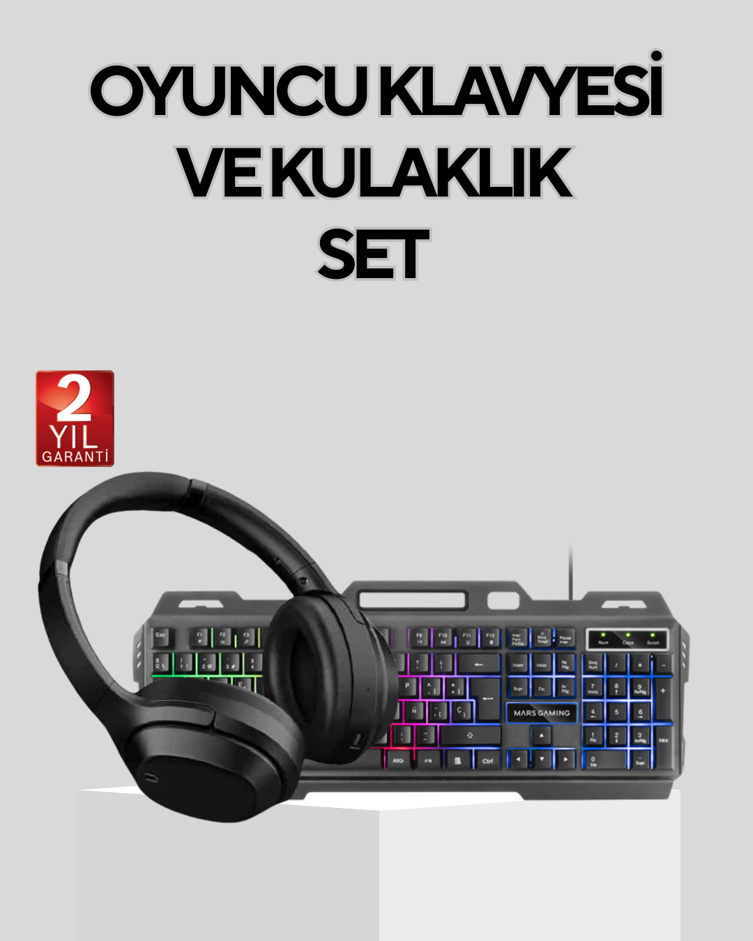 Gaming Set Işıklı Klavye Mouse + Bluetooth 5.2 Kulaklık Oyuncu Paketi - Bayi Depom