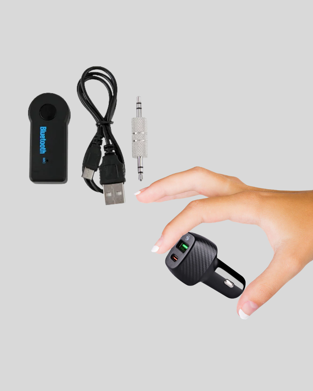 Araç İçi Bluetooth Müzik Kiti + Type-C PD Araç Şarjı Seti - Bayi Depom Araç İçi Bluetooth Müzik Kiti + Type-C PD Araç Şarjı Seti - Bayi Depom