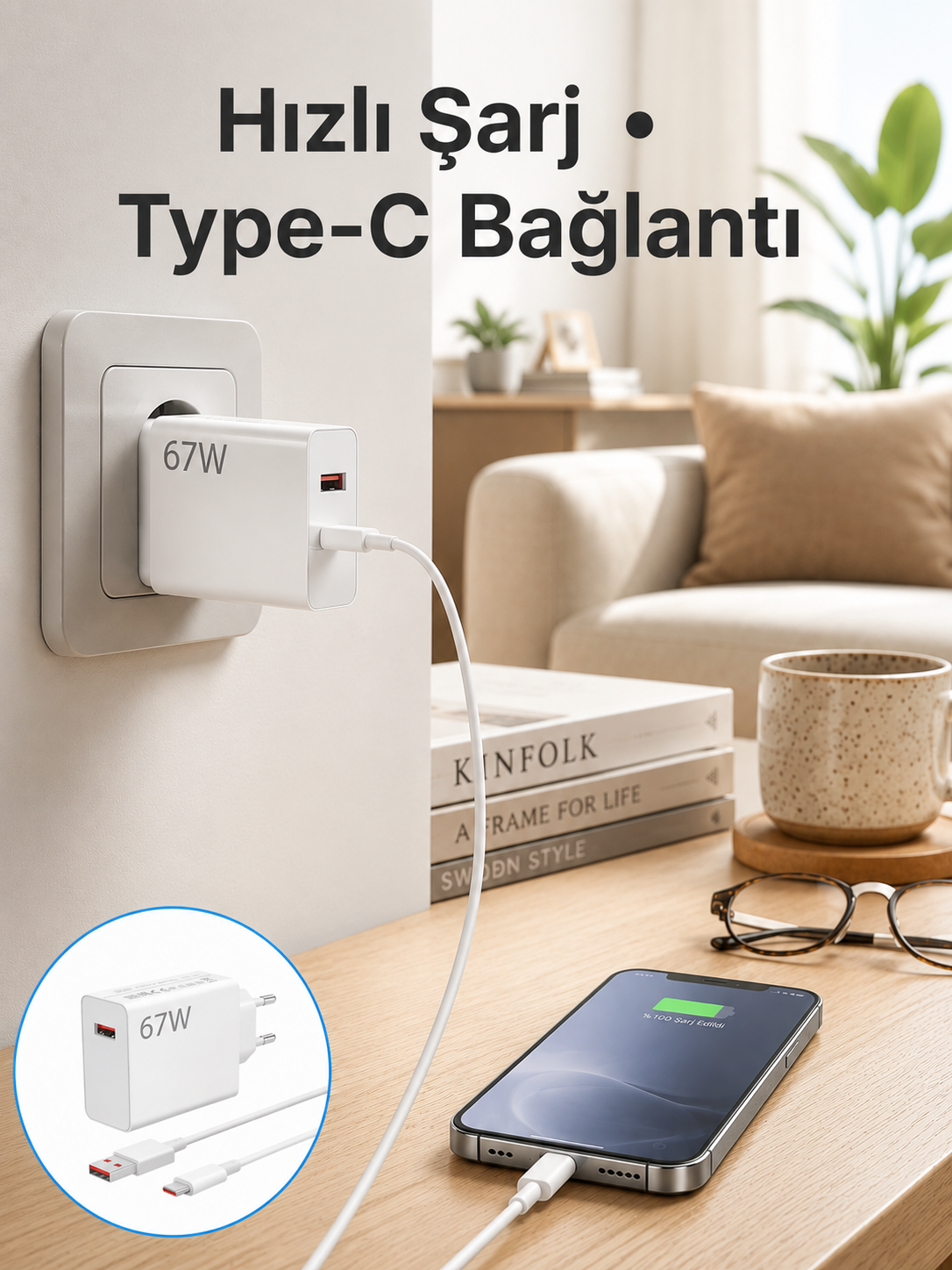 67 Watt Hızlı Şarj Aleti Poco F2 F3 F4 Uyumlu Yeni Nesil - Bayi Depom