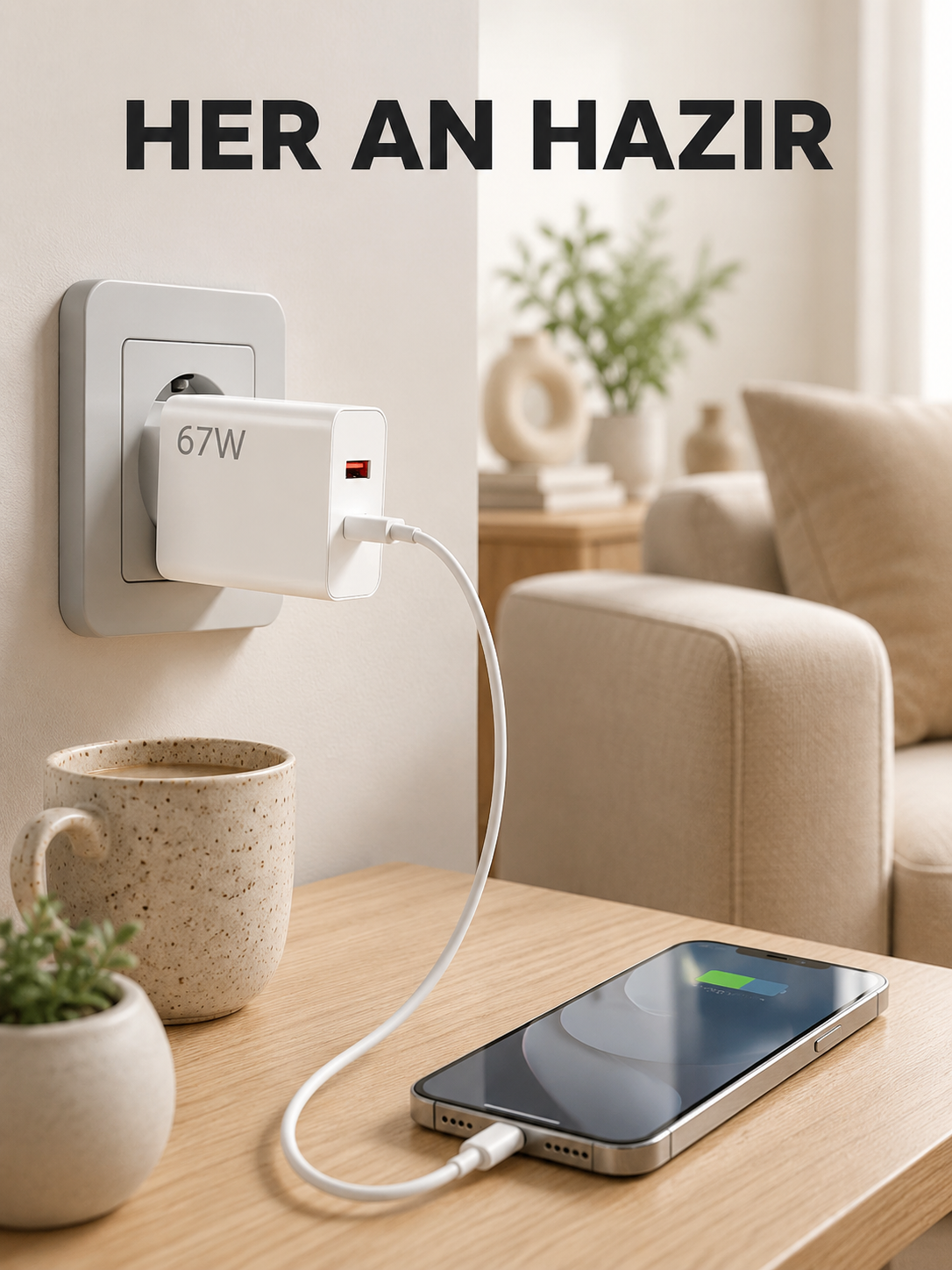 67 Watt Type C Şarj Adaptörü Asus Zenfone 7 8 9 Uyumlu Yeni Nesil - Bayi Depom