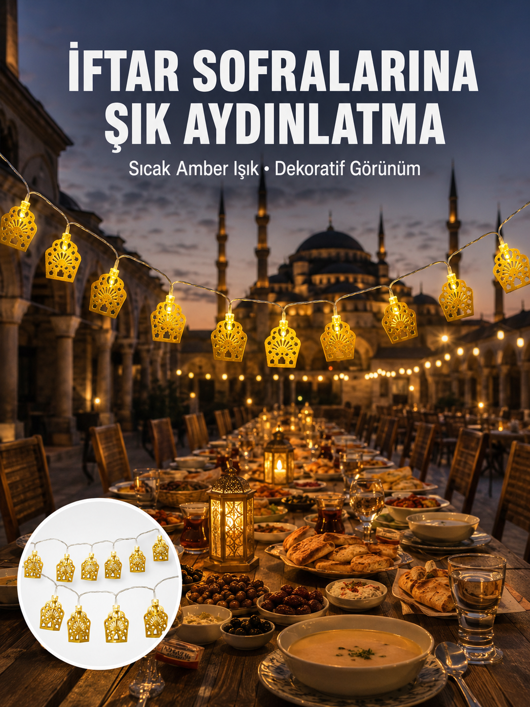 Dekoratif Ramazan LED Işık Pilli Cami Tasarımlı Zincir Aydınlatma Yeni Nesil - Bayi Depom Dekoratif Ramazan LED Işık Pilli Cami Tasarımlı Zincir Aydınlatma Yeni Nesil - Bayi Depom