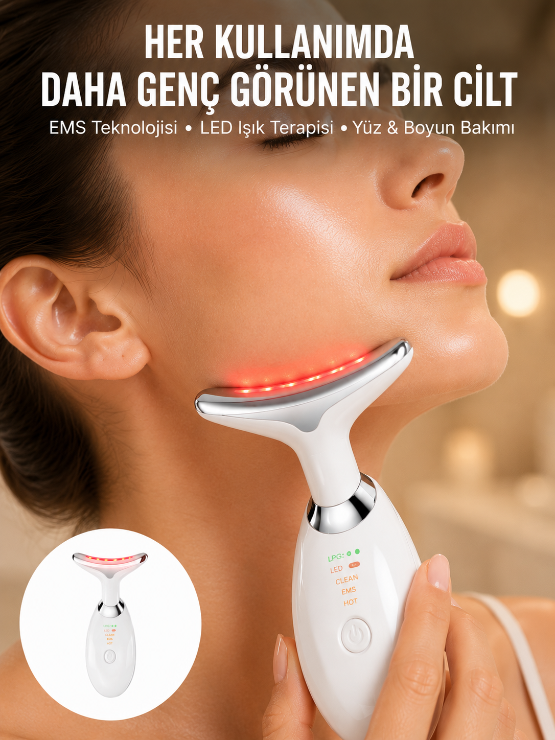 LED Işık Destekli Kırışıklık Karşıtı Yüz Bakım Aleti Yeni Nesil - Bayi Depom LED Işık Destekli Kırışıklık Karşıtı Yüz Bakım Aleti Yeni Nesil - Bayi Depom