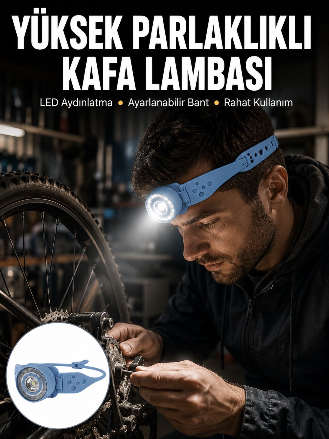 Hafif ve Taşınabilir Kamp Kafa Lambası Ayarlanabilir Işık Yeni Nesil - Bayi Depom