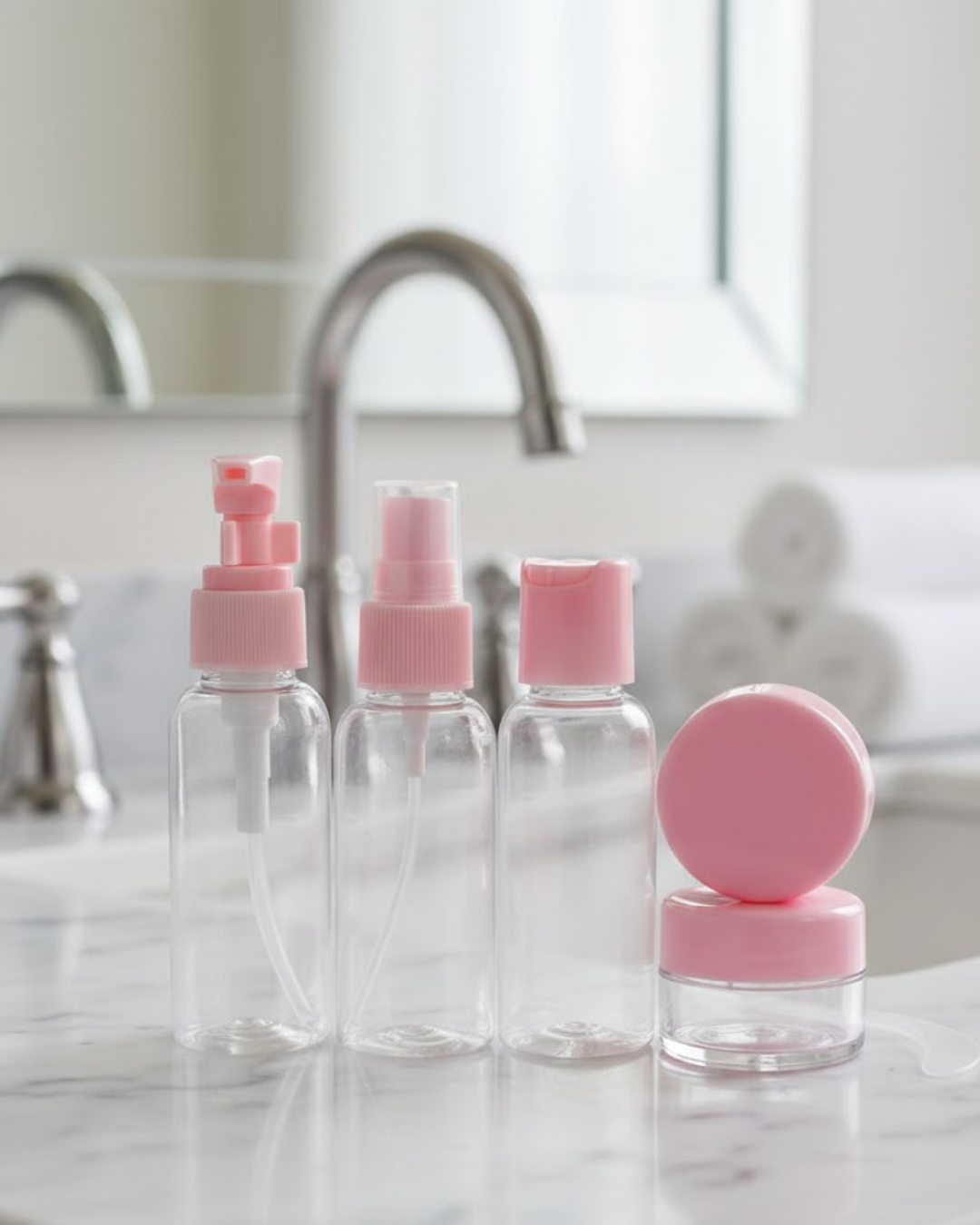 Taşınabilir 5’li Seyahat Kozmetik Şişe Seti 30 ml Sızdırmaz - Bayi Depom