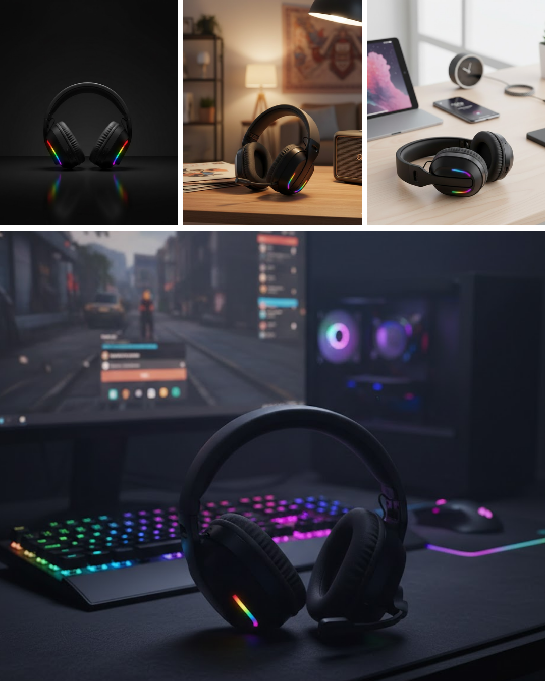 Gaming Headset Kablosuz Bluetooth 40MM Sürücülü Mikrofonlu Oyuncu Kulaklığı - Bayi Depom