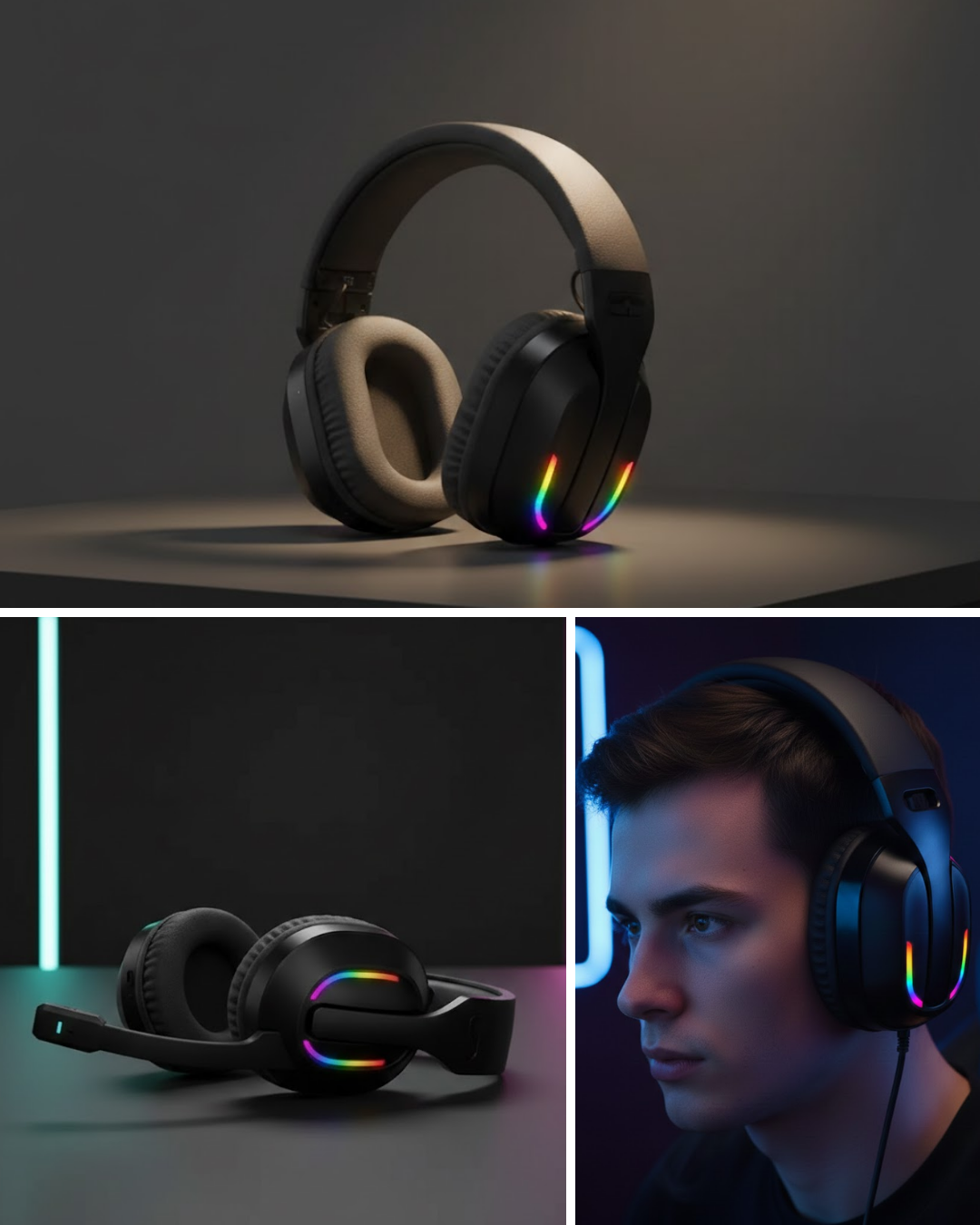RGB Aydınlatmalı Kablosuz Oyuncu Kulaklığı Konsol ve PC Uyumlu - Bayi Depom