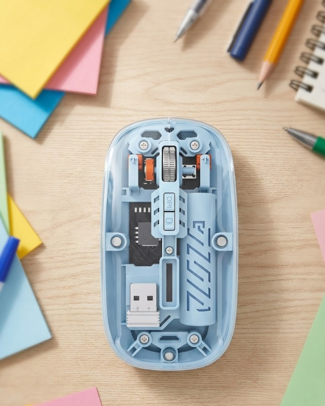 Ofis ve Günlük Kullanım İçin Mavi Bluetooth Kablosuz Mouse - Bayi Depom