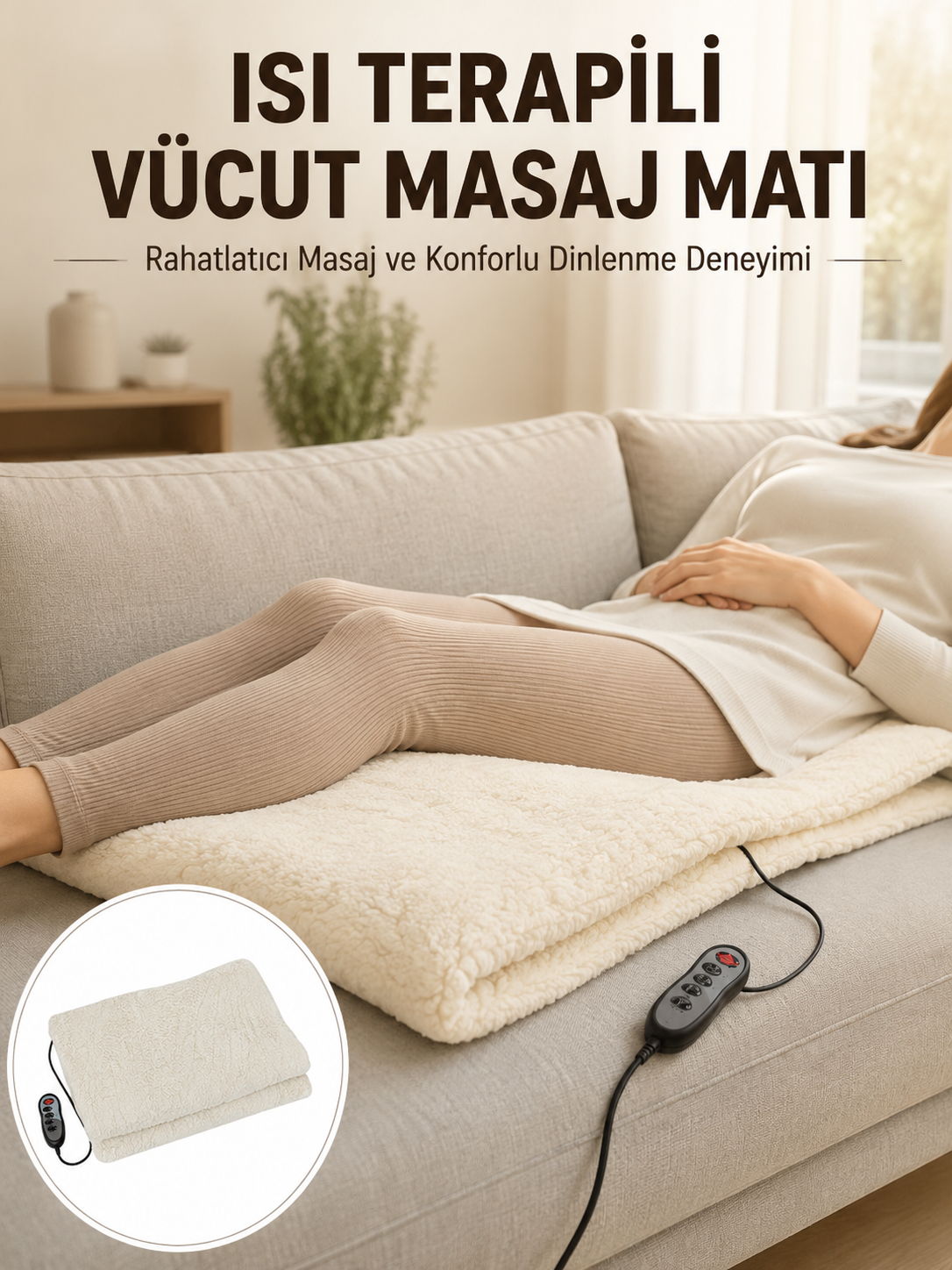 Vücut Masaj Matı Isı Terapili ve Çok Bölgeli Masaj Yeni Nesil - Bayi Depom
