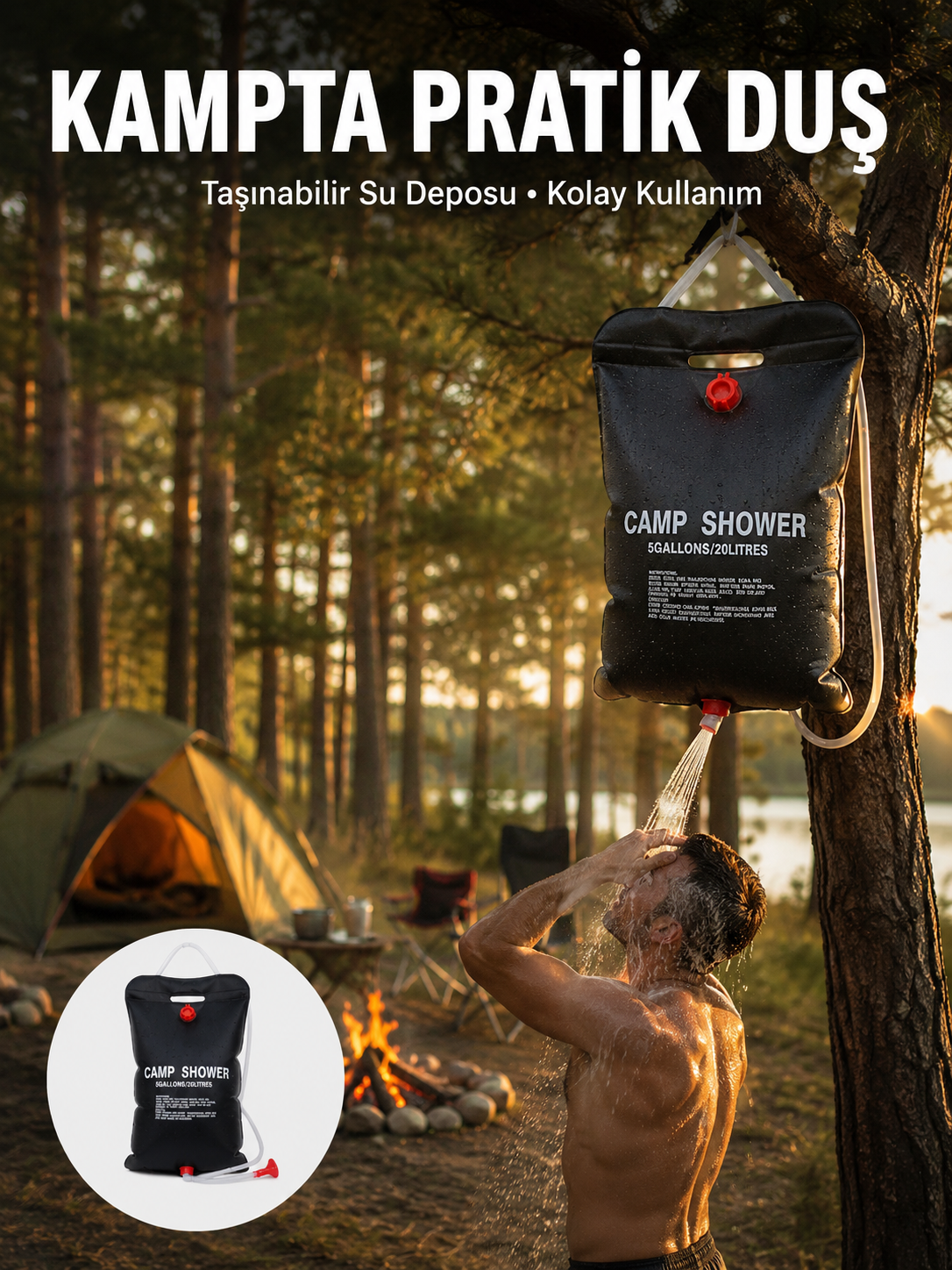 Taşınabilir Kamp Duşu Solar Isıtmalı 20 Litre Su Kapasiteli Hijyen Çözümü Yeni Nesil - Bayi Depom Taşınabilir Kamp Duşu Solar Isıtmalı 20 Litre Su Kapasiteli Hijyen Çözümü Yeni Nesil - Bayi Depom