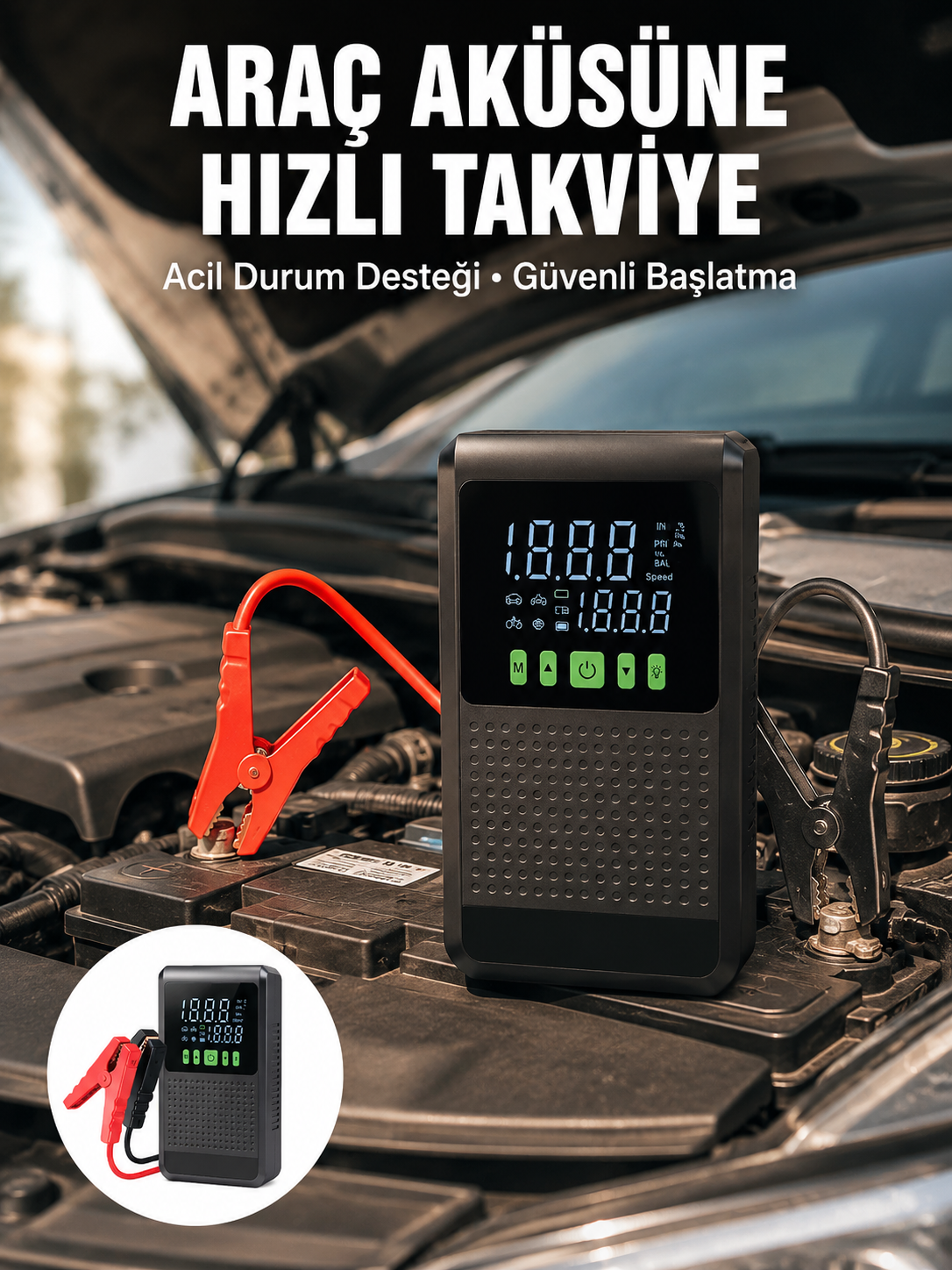 Araç İçin Akü Takviye Cihazı ve Kablosuz Hava Kompresörü Yeni Nesil - Bayi Depom Araç İçin Akü Takviye Cihazı ve Kablosuz Hava Kompresörü Yeni Nesil - Bayi Depom