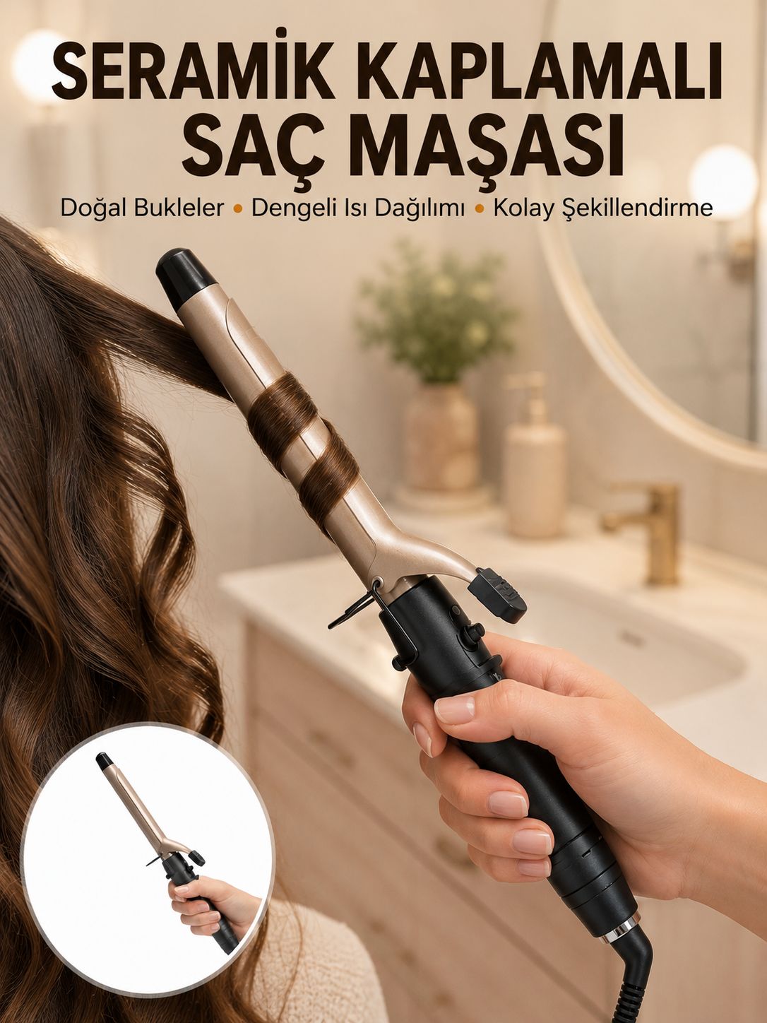 25 mm Seramik Saç Maşası Kalın Bukle ve Hacimli Dalga İçin Yeni Nesil - Bayi Depom 25 mm Seramik Saç Maşası Kalın Bukle ve Hacimli Dalga İçin Yeni Nesil - Bayi Depom
