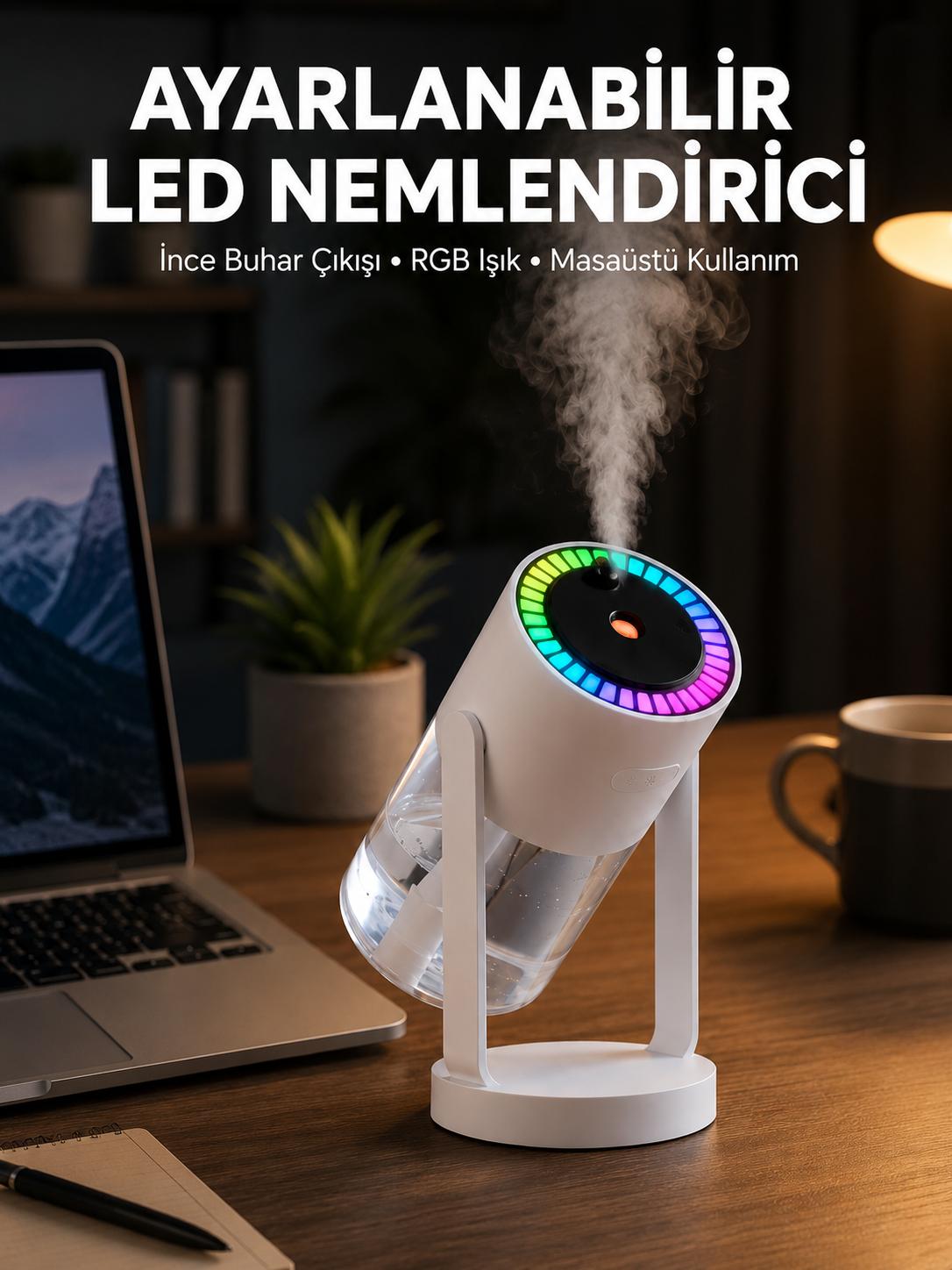 RGB Işıklı Hava Nemlendirici Ultrasonik Teknoloji ve Portatif Tasarım Yeni Nesil - Bayi Depom RGB Işıklı Hava Nemlendirici Ultrasonik Teknoloji ve Portatif Tasarım Yeni Nesil - Bayi Depom