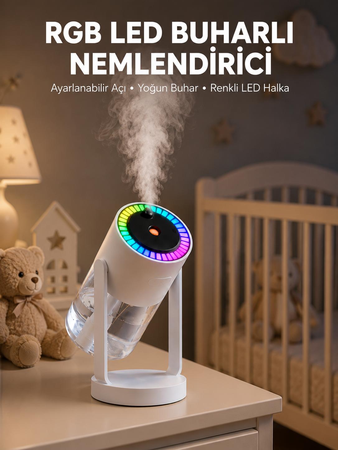 Ultrasonik Hava Nemlendirici Renkli Işık ve Manuel Püskürtme Ayarı Yeni Nesil - Bayi Depom Ultrasonik Hava Nemlendirici Renkli Işık ve Manuel Püskürtme Ayarı Yeni Nesil - Bayi Depom