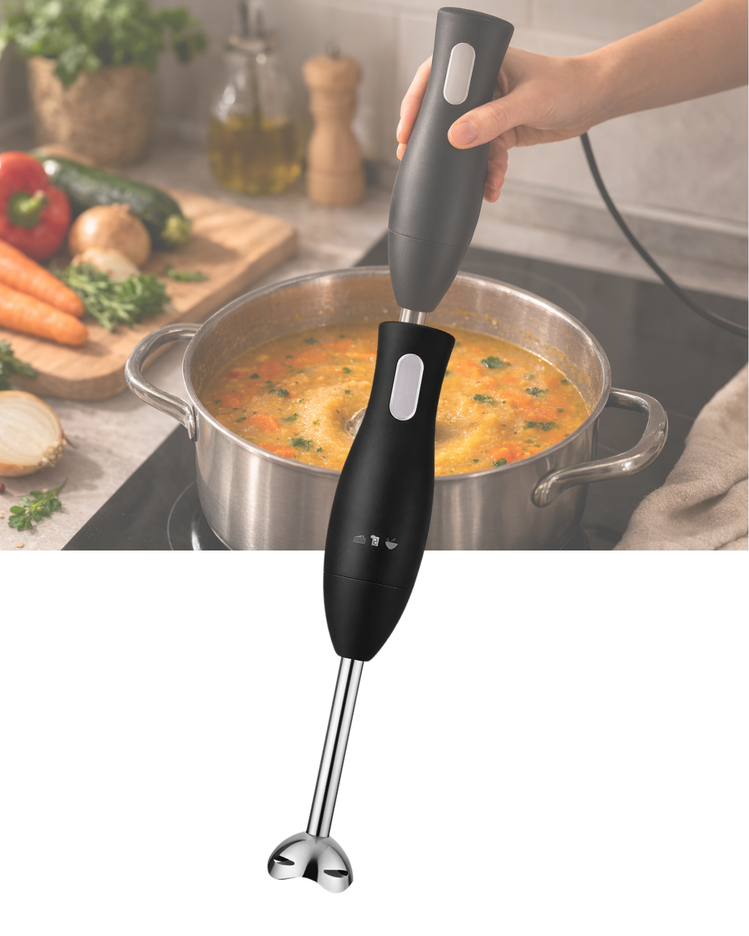 Paslanmaz Çelik Blender Ayağına Sahip Ergonomik El Blenderı - Bayi Depom Paslanmaz Çelik Blender Ayağına Sahip Ergonomik El Blenderı - Bayi Depom