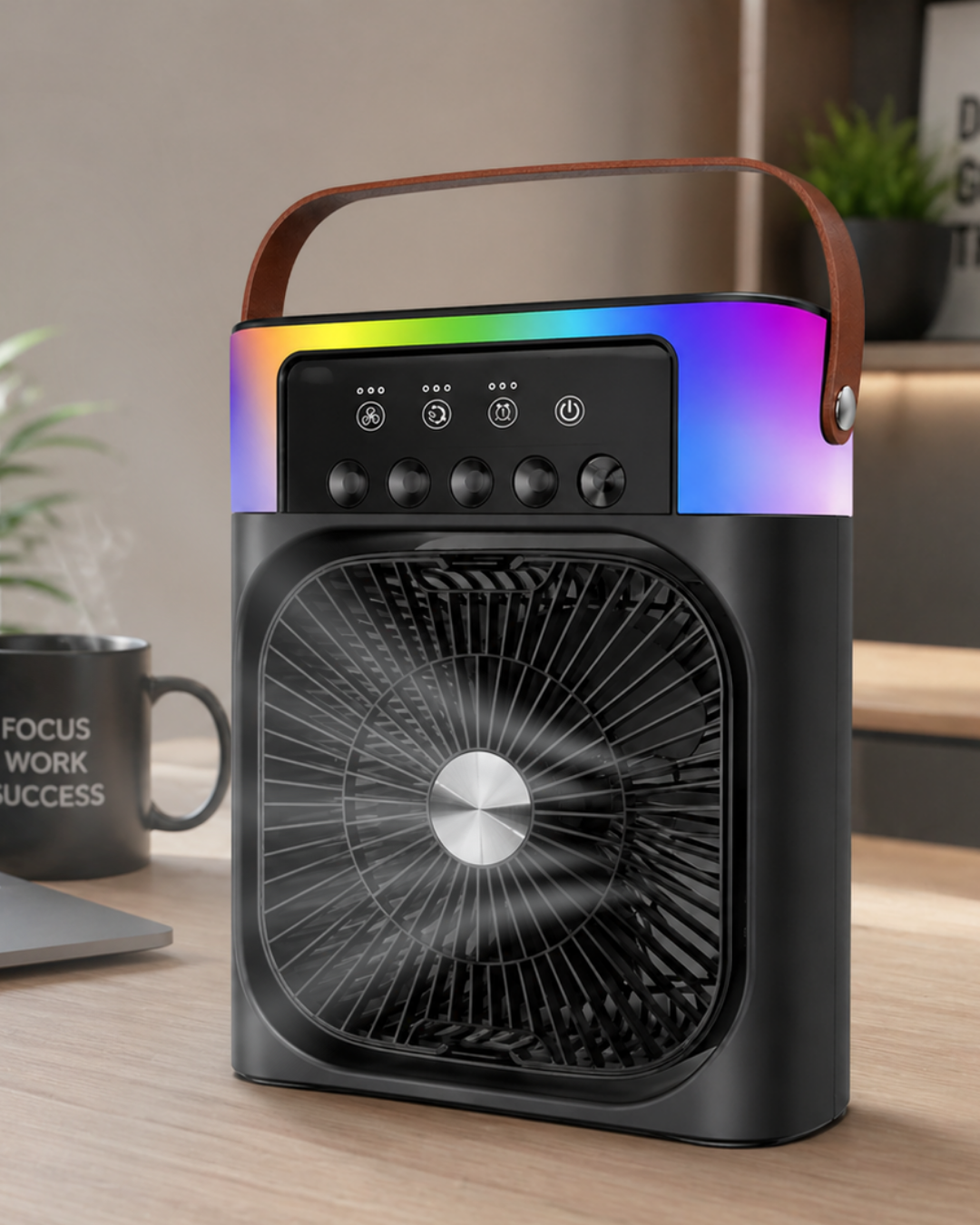 Taşınabilir Sprey Fan RGB Işıklı Mini Klima Soğutucu Nemlendirici USB Şarjlı - Bayi Depom Taşınabilir Sprey Fan RGB Işıklı Mini Klima Soğutucu Nemlendirici USB Şarjlı - Bayi Depom
