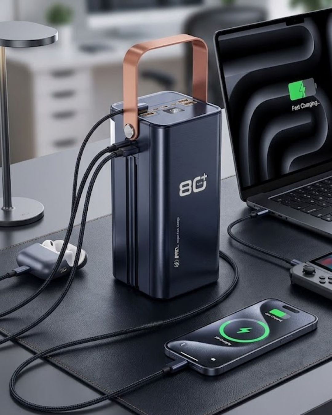 80000 mAh Taşınabilir Powerbank Süper Hızlı Şarj Çoklu Çıkış ve LED Göstergeli - Bayi Depom