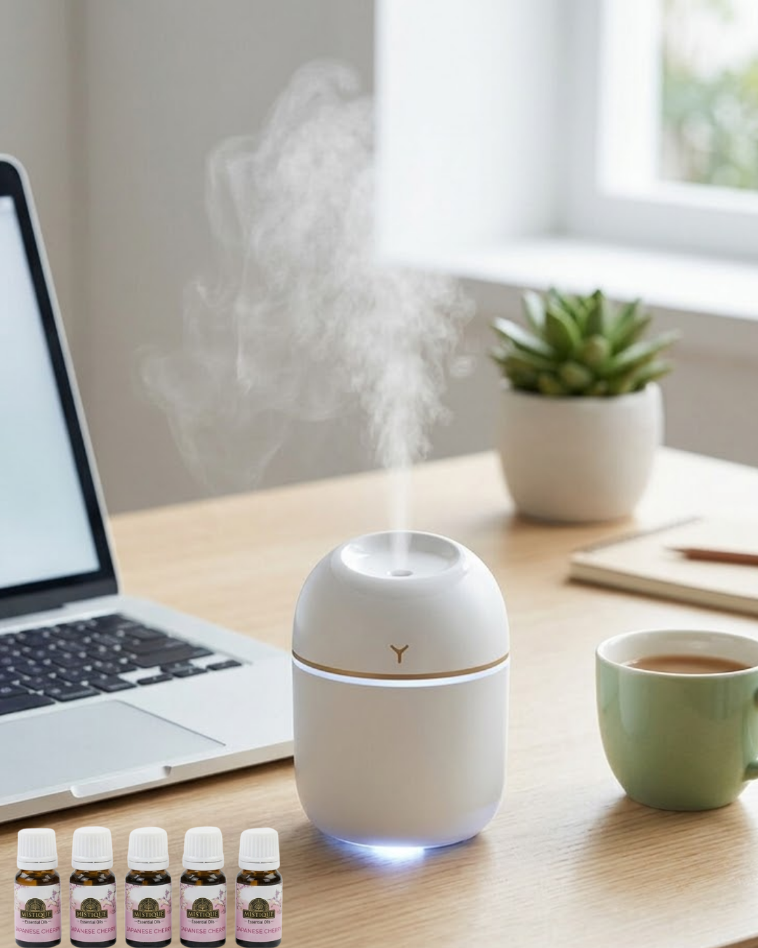 Mini Hava Nemlendirici USB Bağlantılı LED Işıklı 5 Esans Hediyeli Aromaterapi Difüzörü - Bayi Depom Mini Hava Nemlendirici USB Bağlantılı LED Işıklı 5 Esans Hediyeli Aromaterapi Difüzörü - Bayi Depom