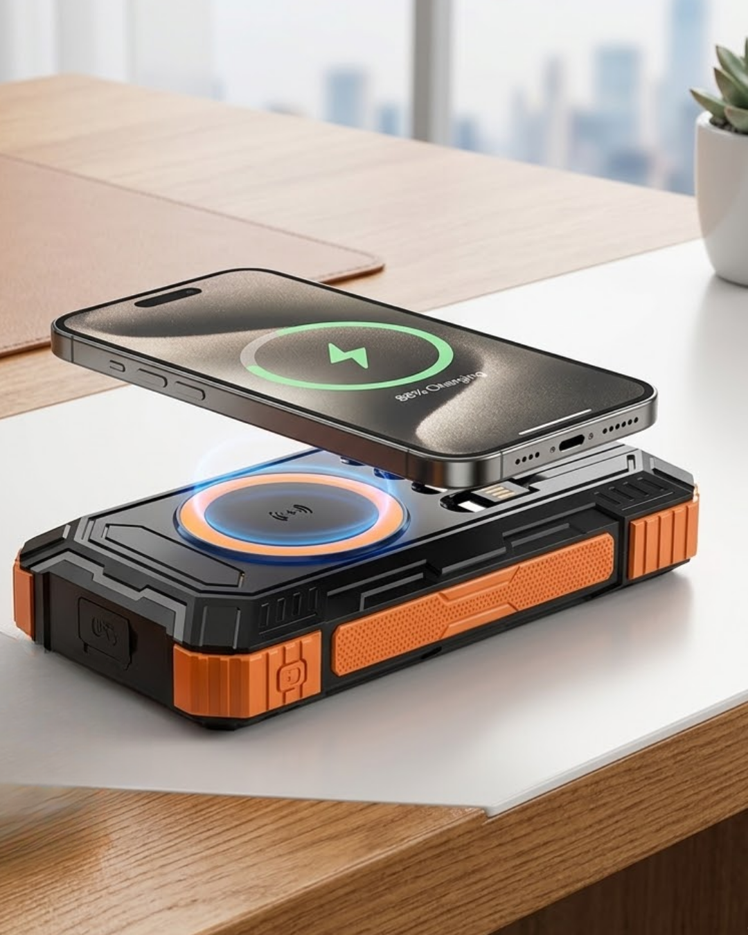 Güneş Enerjili Powerbank 20000 mAh Kablosuz ve Hızlı Şarj Destekli Taşınabilir Şarj Cihazı - Bayi Depom