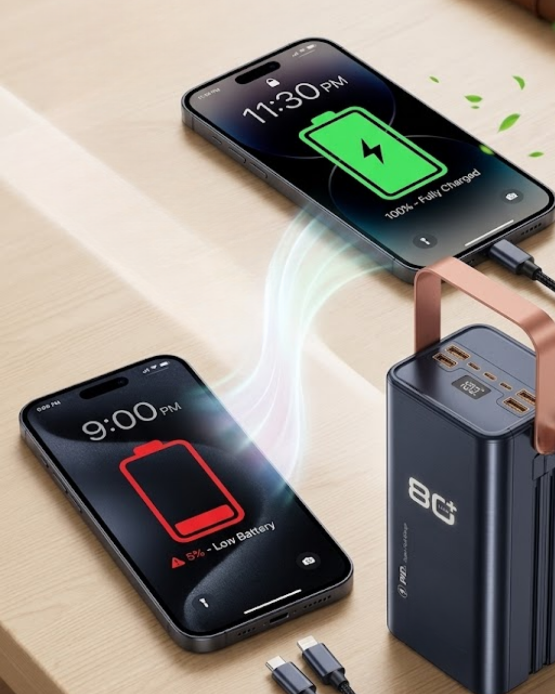 Ultra Güçlü Powerbank 80000 mAh Çoklu Cihaz Şarj Destekli LED Ekranlı Taşınabilir Batarya - Bayi Depom