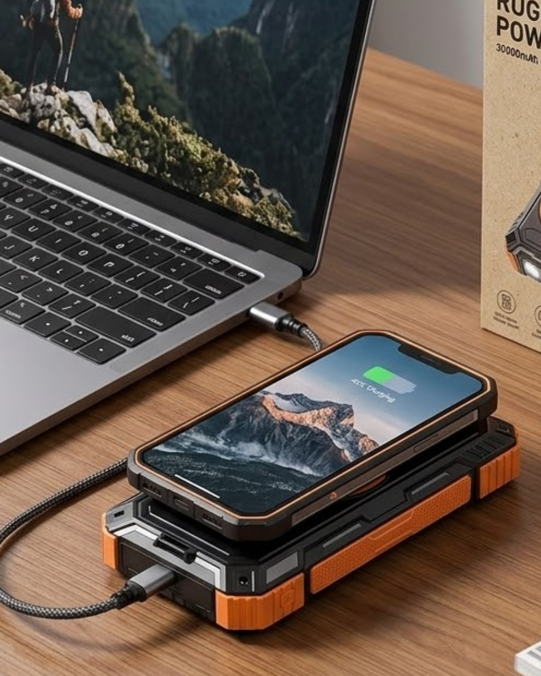 Güneş Enerjili 20000 mAh Powerbank Hızlı Şarj ve Kablosuz Şarj Destekli Dayanıklı Tasarım - Bayi Depom