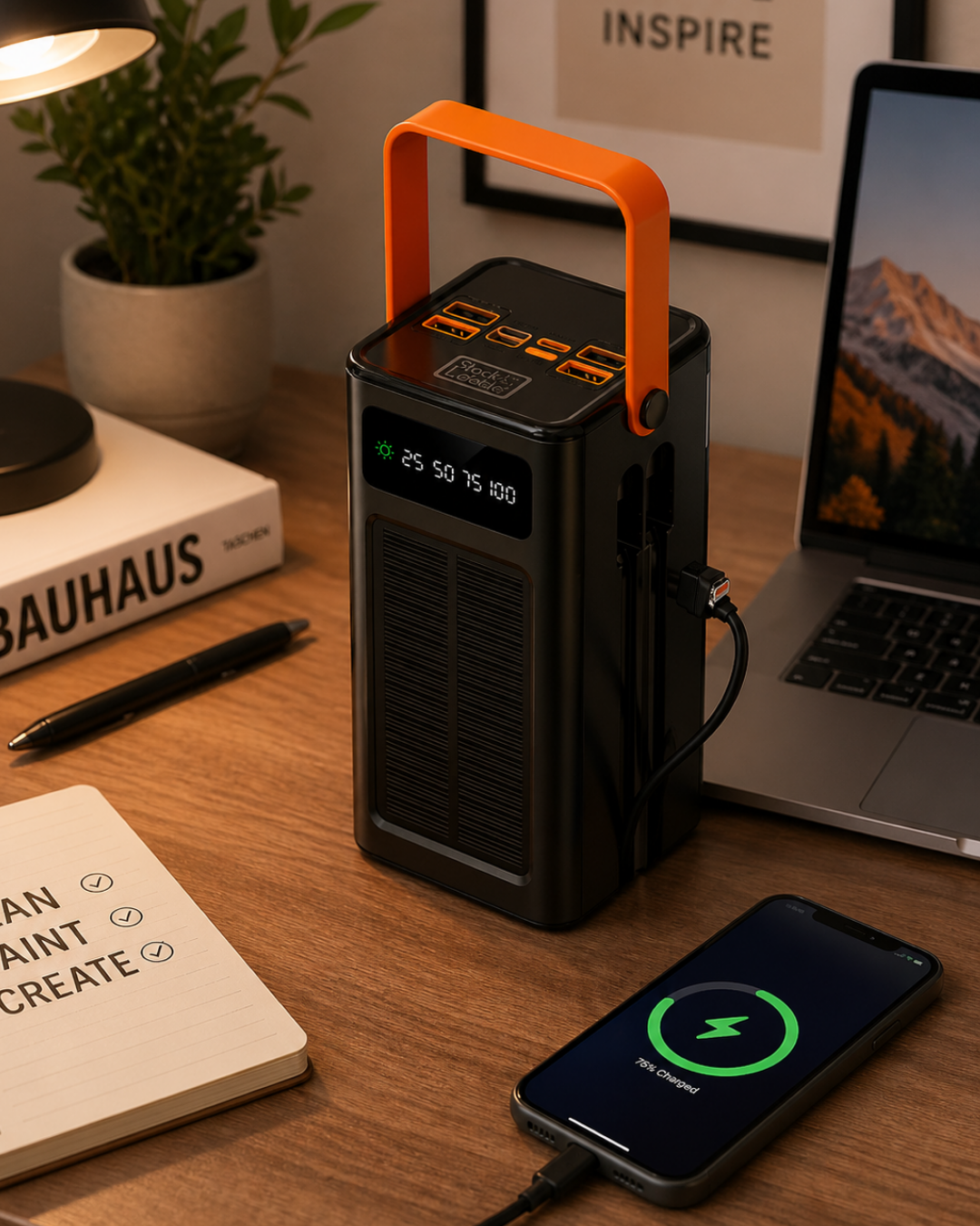 Güneş Enerjili Hızlı Şarj Powerbank Taşınabilir Yüksek Kapasiteli 80.000 - Bayi Depom