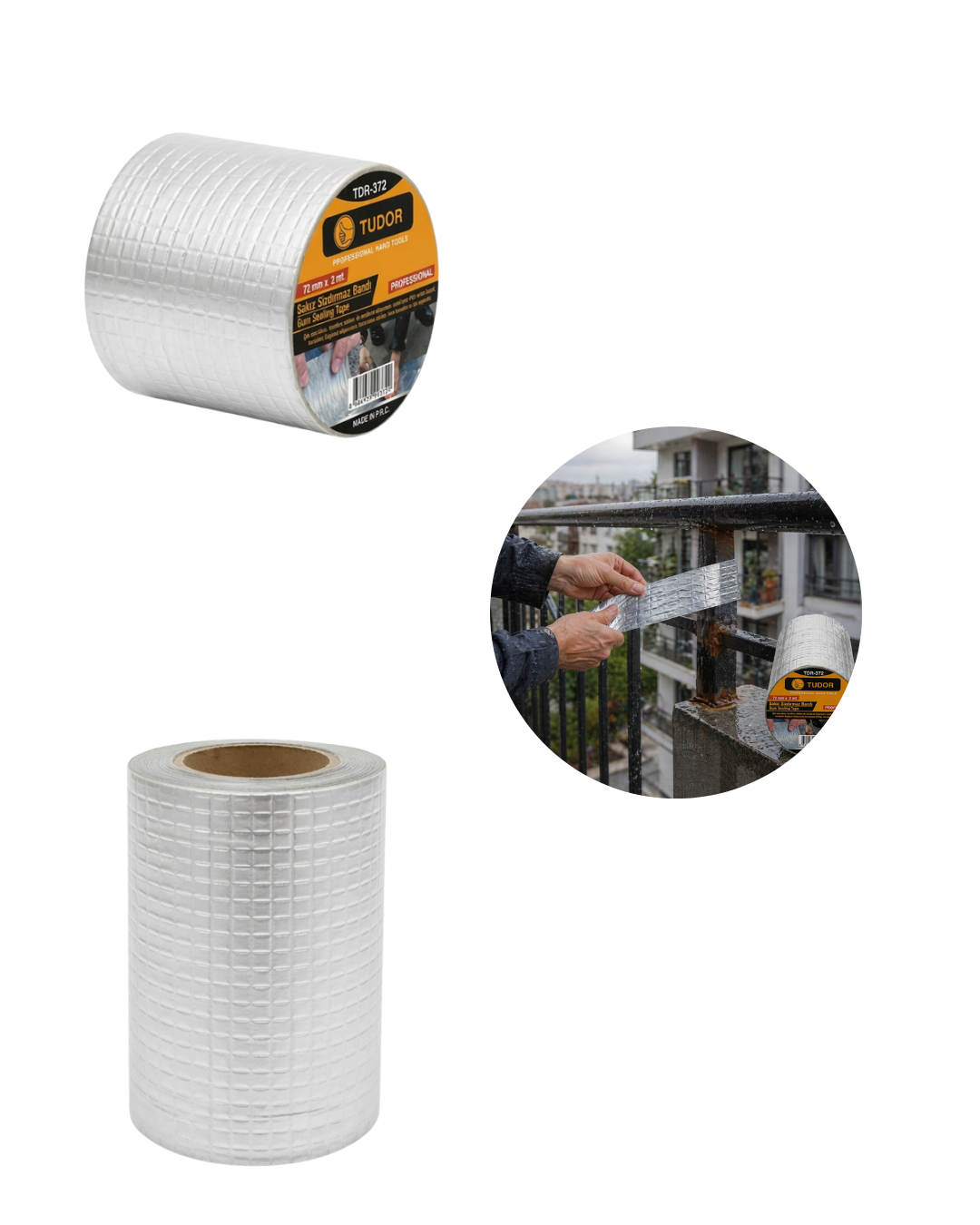 3 Lü Set Çatı Balkon PVC Boru İçin Sızdırmazlık Tamir Bandı - Bayi Depom