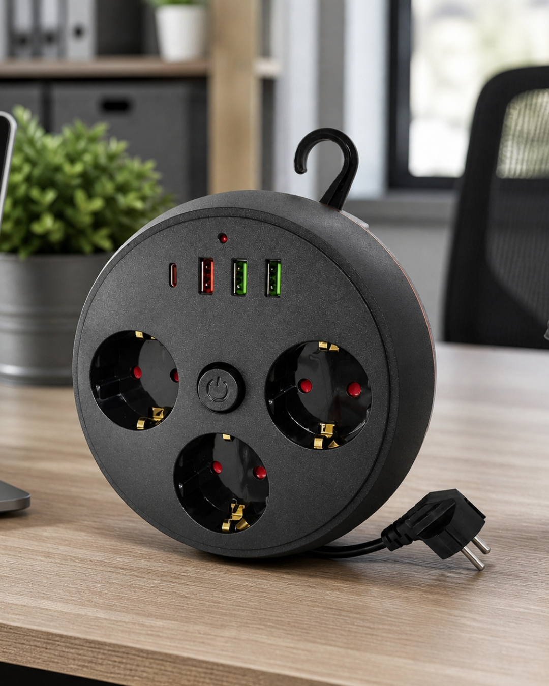 Akım Korumalı Çoklu Priz 3 Priz 3 USB 1 Type C 2 Metre Kablo Güvenli Şarj - Bayi Depom