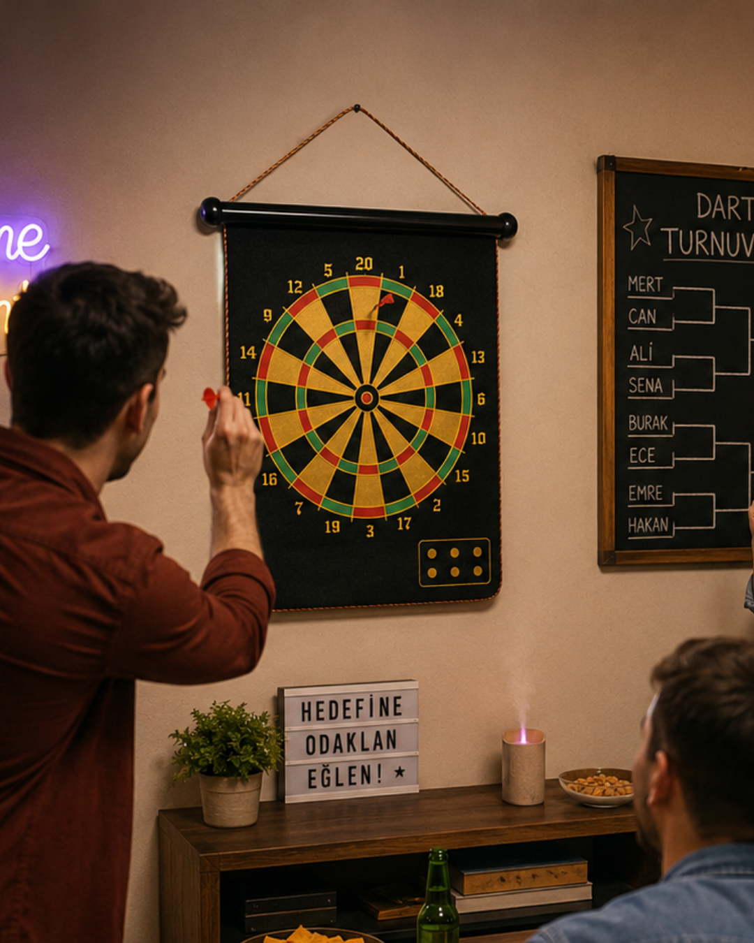 Manyetik Dart Oyunu Katlanabilir Güvenli Dart Seti 6 Ok Hediyeli - Bayi Depom
