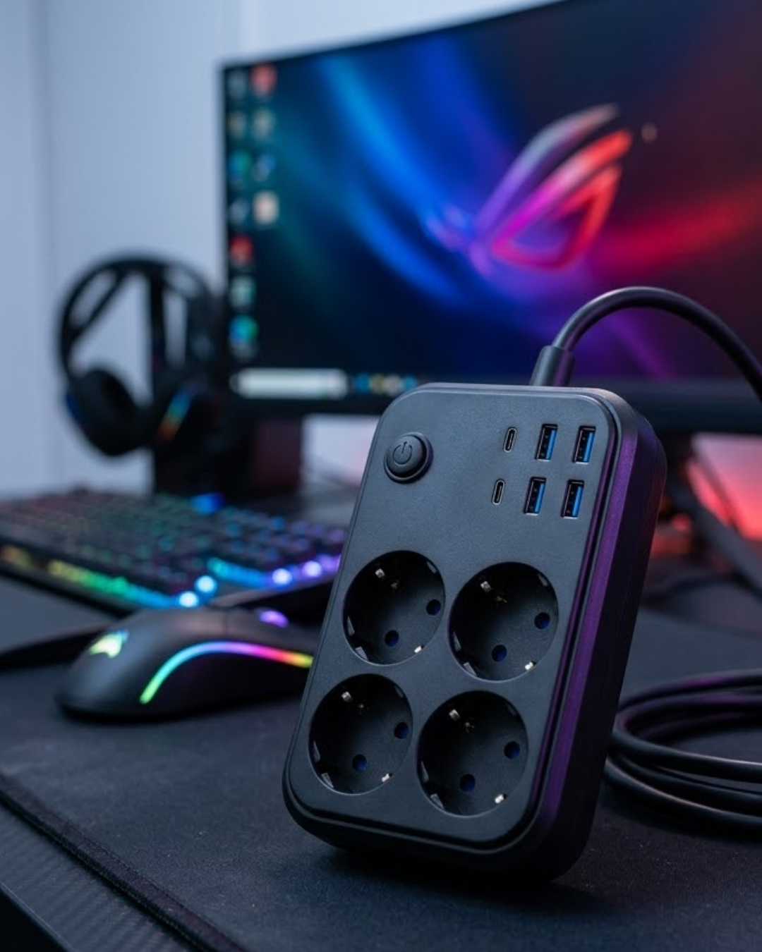 Akım Korumalı Çoklu Priz 4 USB 2 Type C 4 Priz Güvenli ve Hızlı Şarj - Bayi Depom