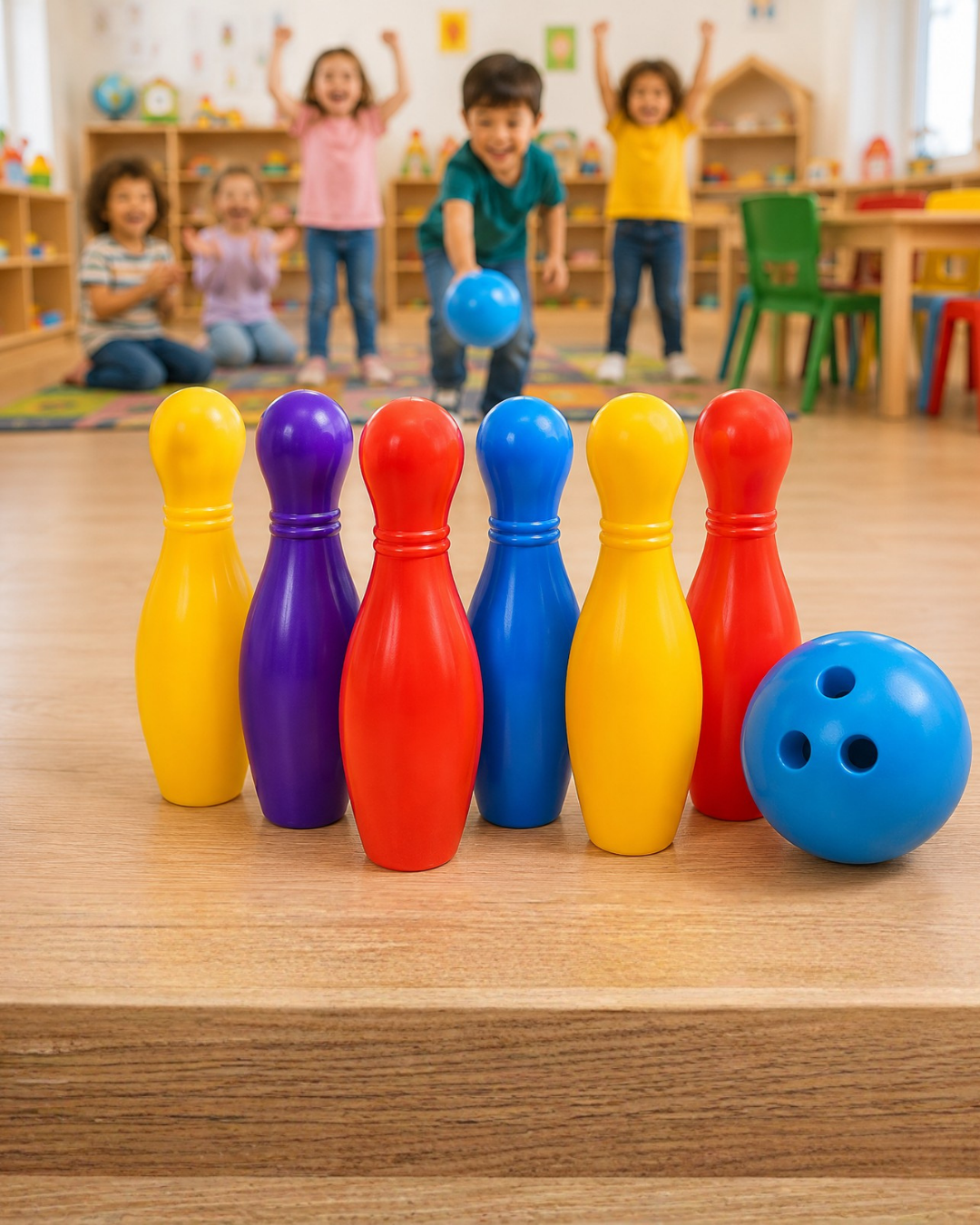 Eğlenceli Bowling Oyuncak Seti Çocuklar İçin Renkli Kuka ve Top - Bayi Depom Eğlenceli Bowling Oyuncak Seti Çocuklar İçin Renkli Kuka ve Top - Bayi Depom
