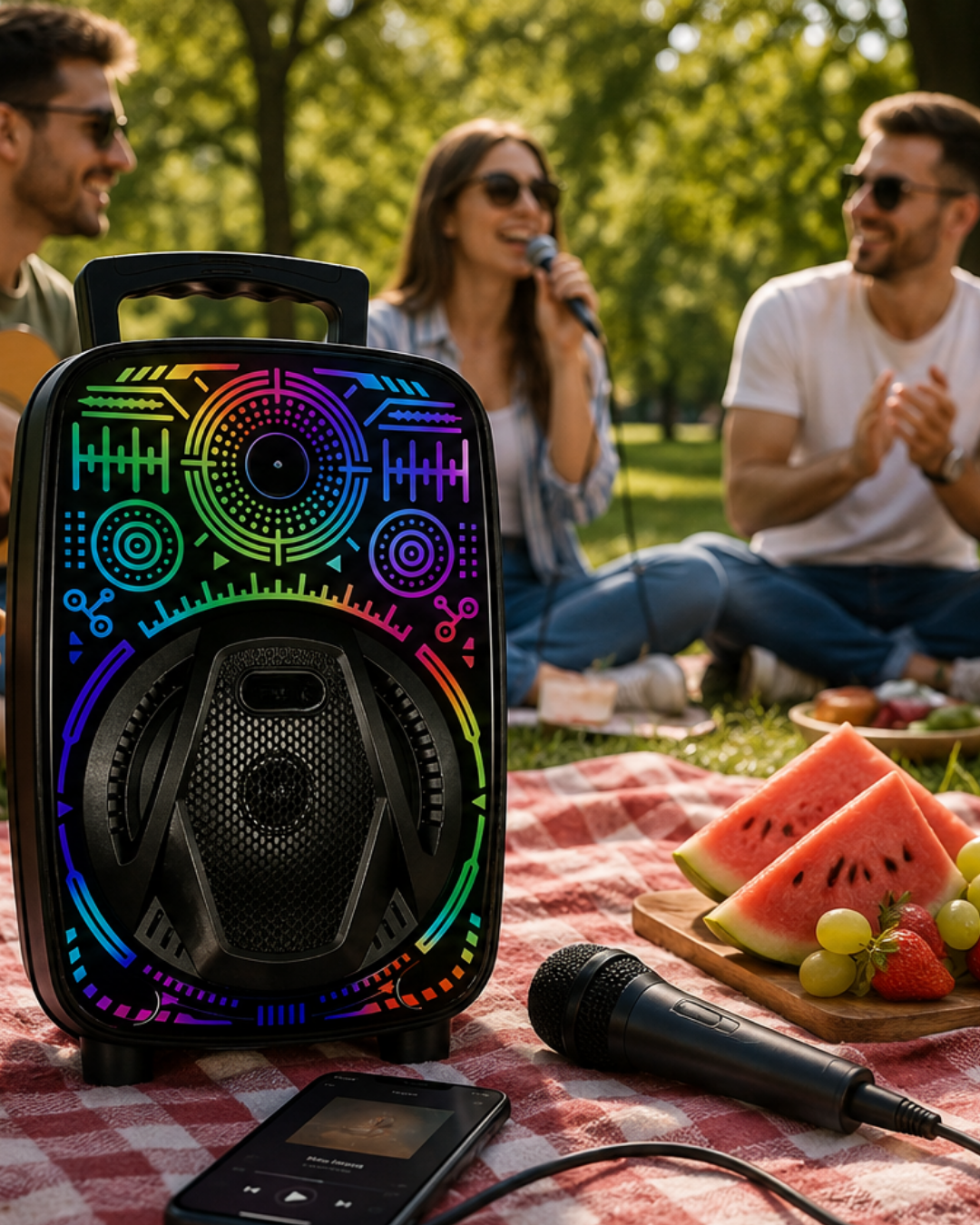 Karaoke Hoparlör RGB LED Işıklı USB FM Radyo Destekli Taşınabilir Speaker - Bayi Depom Karaoke Hoparlör RGB LED Işıklı USB FM Radyo Destekli Taşınabilir Speaker - Bayi Depom