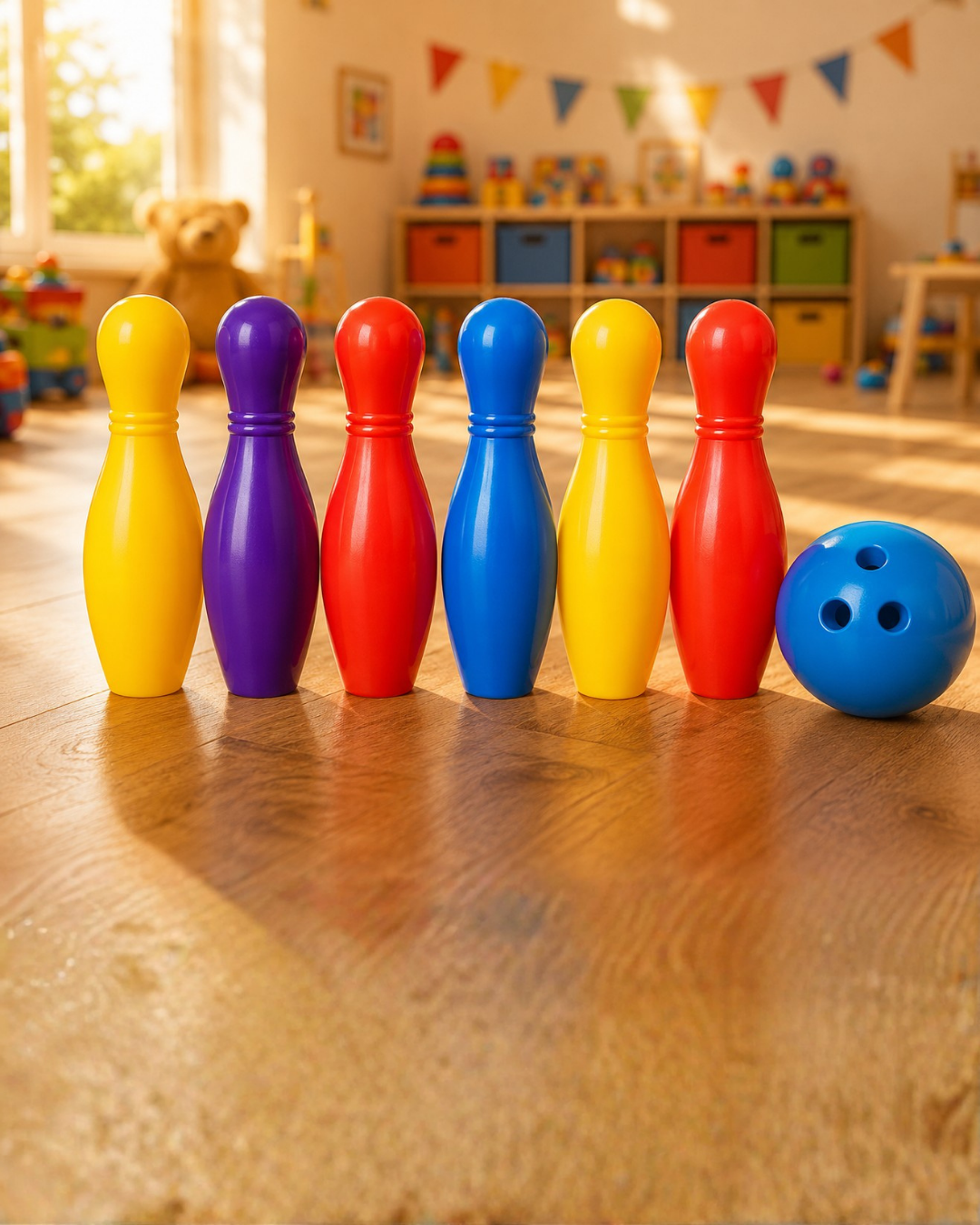 Renkli Bowling Seti Çocuk Aktivite Oyunu Motor Beceri Geliştirici - Bayi Depom