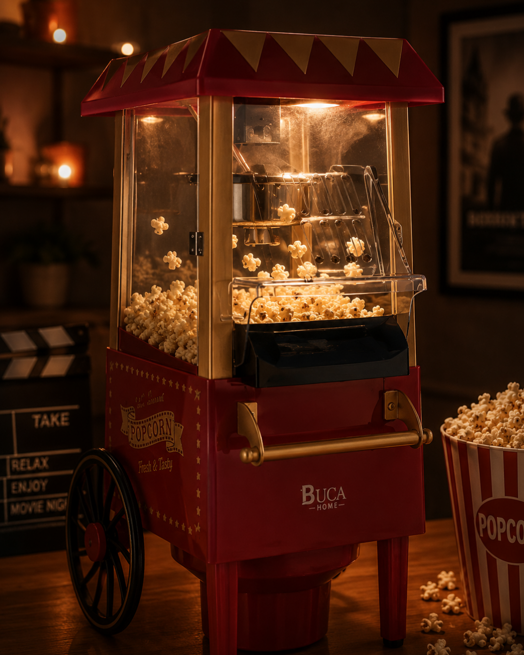 Yağsız Mısır Patlatma Makinesi Sıcak Hava Popcorn Makinesi Nostaljik Tasarım - Bayi Depom Yağsız Mısır Patlatma Makinesi Sıcak Hava Popcorn Makinesi Nostaljik Tasarım - Bayi Depom