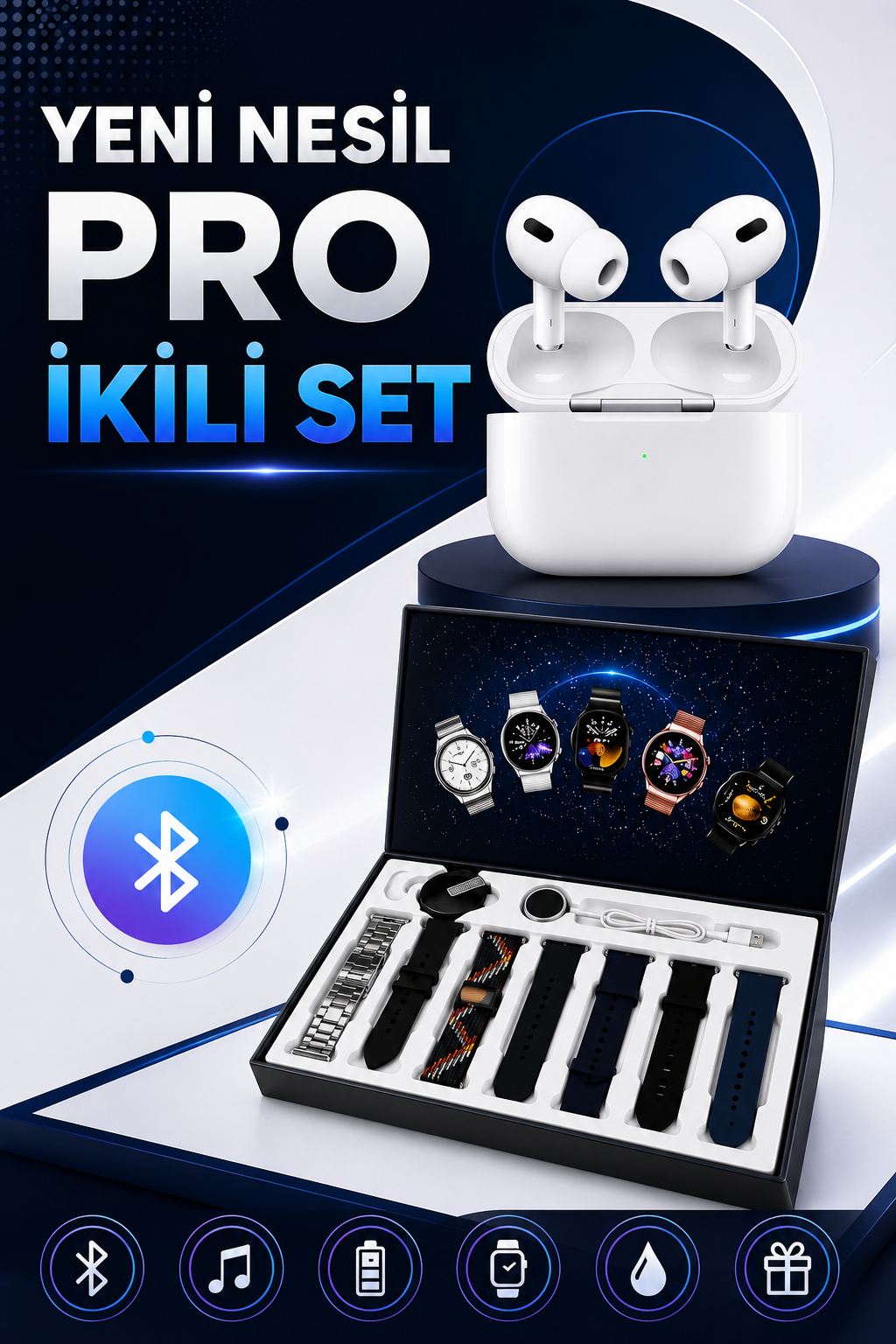 2025 Model Akıllı Saat ve Yeni Nesil Pro Bluetooth Kulaklık ANC Özelliği - Bayi Depom 2025 Model Akıllı Saat ve Yeni Nesil Pro Bluetooth Kulaklık ANC Özelliği - Bayi Depom