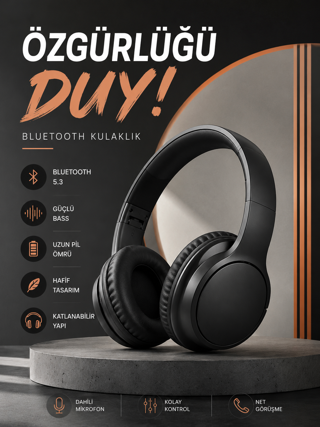 Kulak Üstü Bluetooth Kulaklık Ayarlanabiilir Uzun Pil Ömrü Kablosuz 5.0 Bluetooth - Bayi Depom Kulak Üstü Bluetooth Kulaklık Ayarlanabiilir Uzun Pil Ömrü Kablosuz 5.0 Bluetooth - Bayi Depom