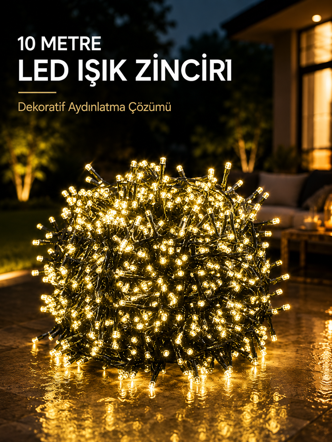 10 Metre Gün Işığı Led Işık Hafif ve Taşınabilir Özel Günler İçin - Bayi Depom