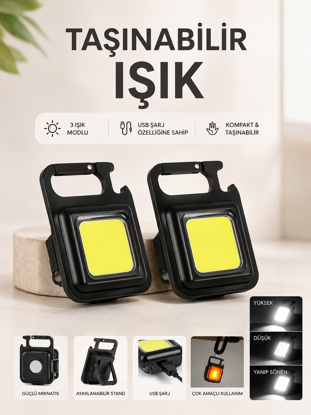 TAŞINABİLİR IŞIK 3 IŞIK MODLU USB ŞARJ ÖZEELİĞİNE SAHİP - Bayi Depom TAŞINABİLİR IŞIK 3 IŞIK MODLU USB ŞARJ ÖZEELİĞİNE SAHİP - Bayi Depom