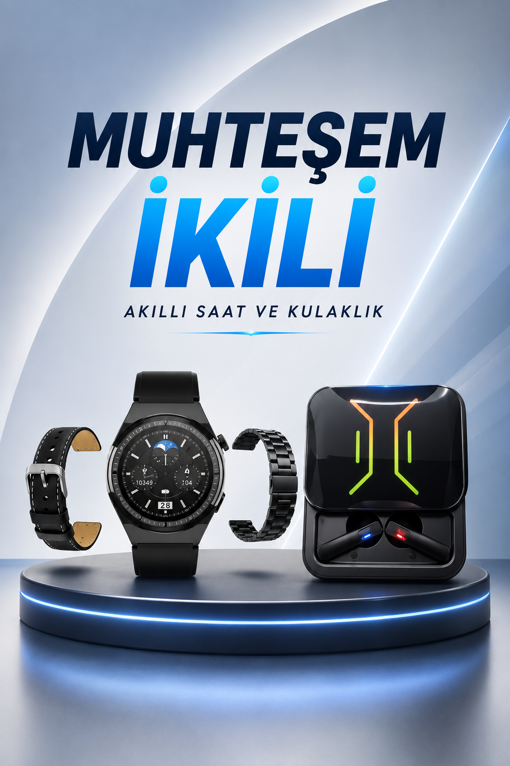 Dijital Göstergeli Bluetooth Kulaklık ve Bildirim Görebilen Akıllı Saat Alarm ve Titreşim - Bayi Depom Dijital Göstergeli Bluetooth Kulaklık ve Bildirim Görebilen Akıllı Saat Alarm ve Titreşim - Bayi Depom