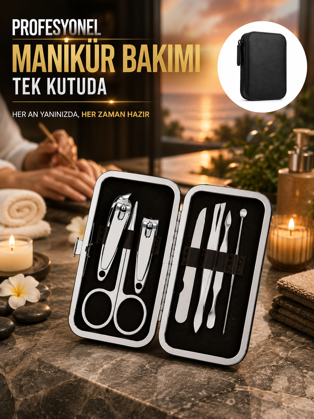 Evde Profesyonel Tırnak Bakımı İçin 7 Parça Premium Bakım Seti - Bayi Depom