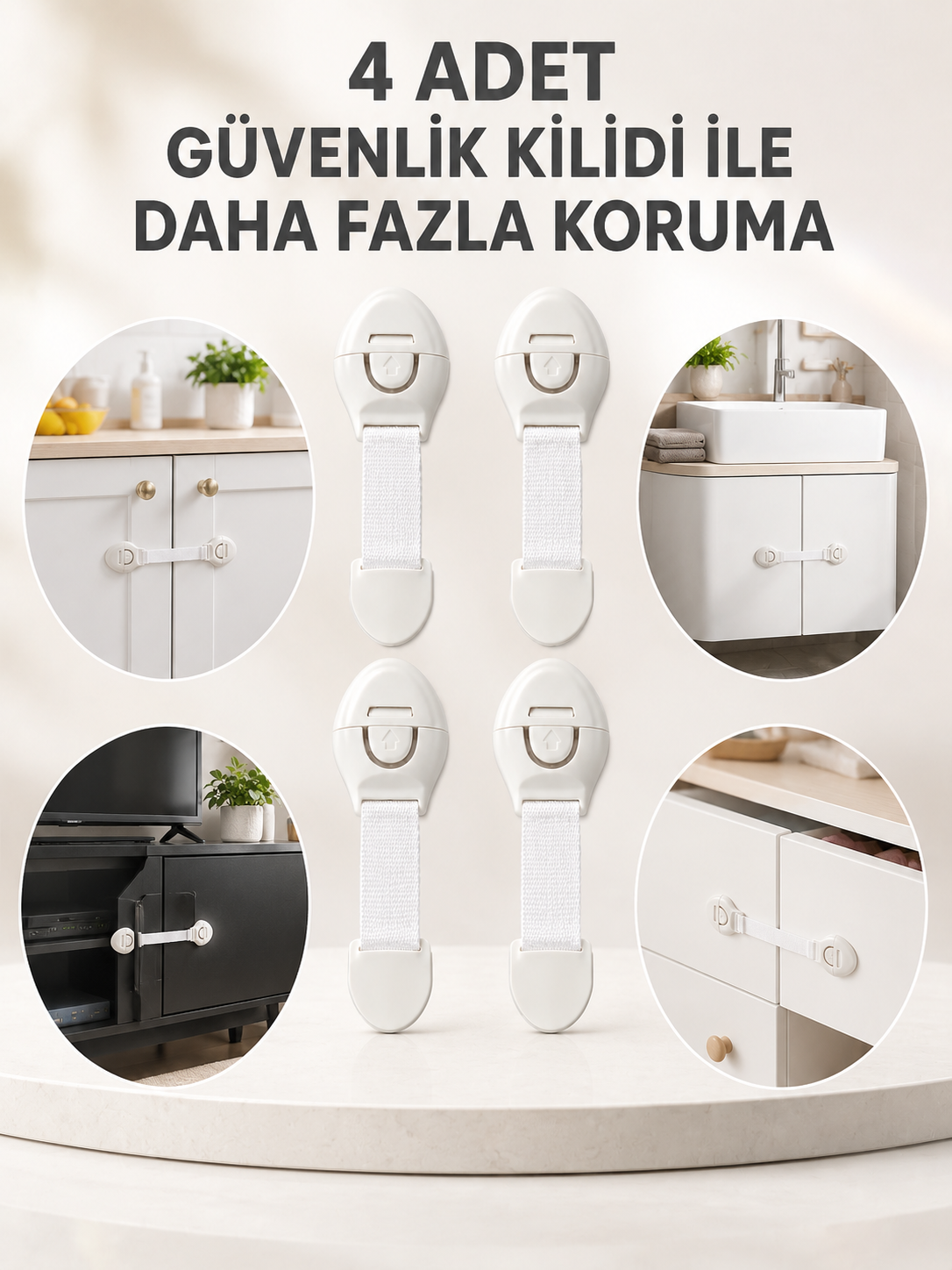 4'lü Esnek Kayışlı Çocuk Güvenlik Kilidi Pratik ve Güvenli Kullanım - Bayi Depom 4'lü Esnek Kayışlı Çocuk Güvenlik Kilidi Pratik ve Güvenli Kullanım - Bayi Depom