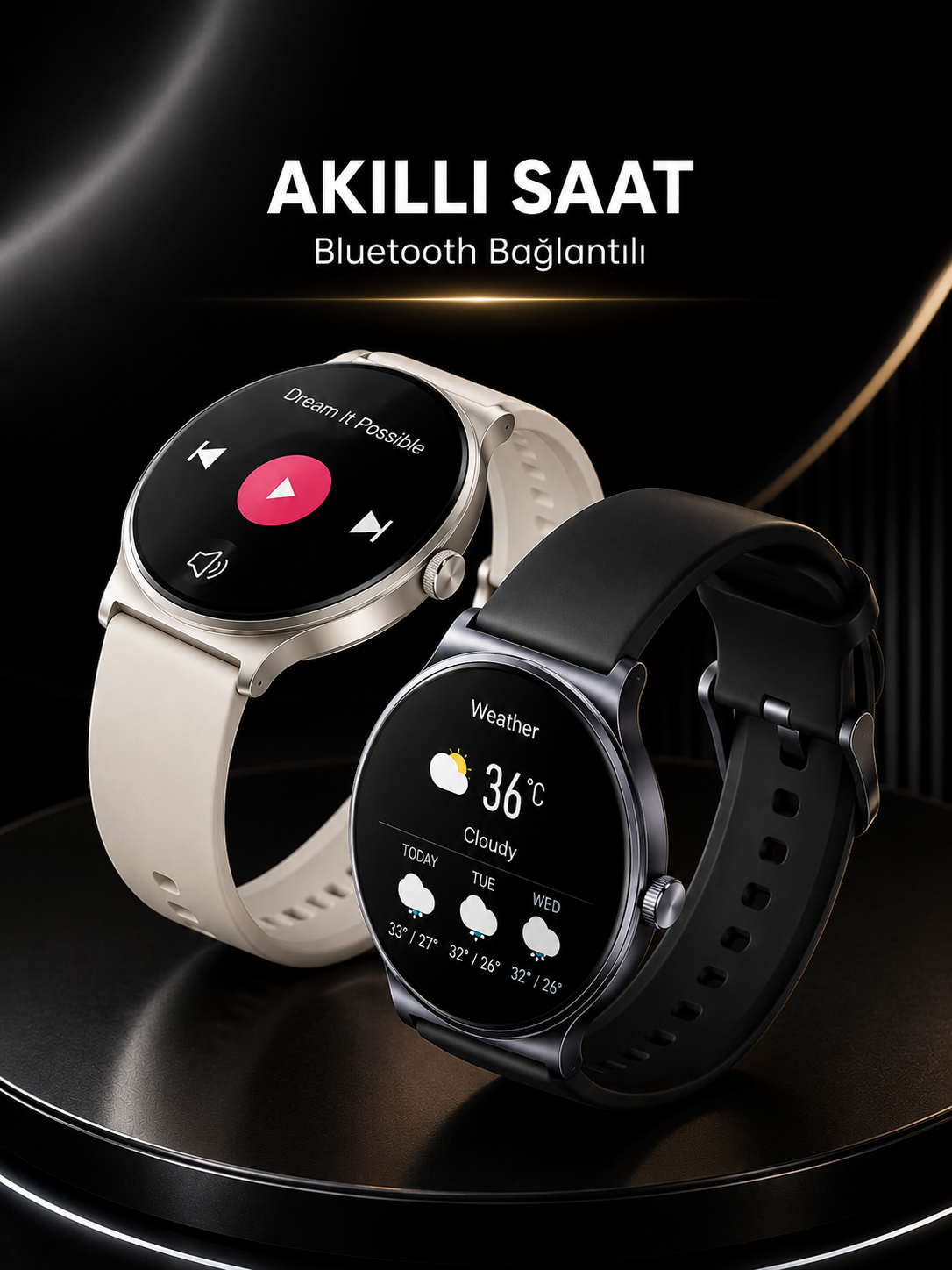 Akıllı Saat Sesli Görüşme Bluetooth Bağlantılı 3 Kordonlu - Bayi Depom Akıllı Saat Sesli Görüşme Bluetooth Bağlantılı 3 Kordonlu - Bayi Depom