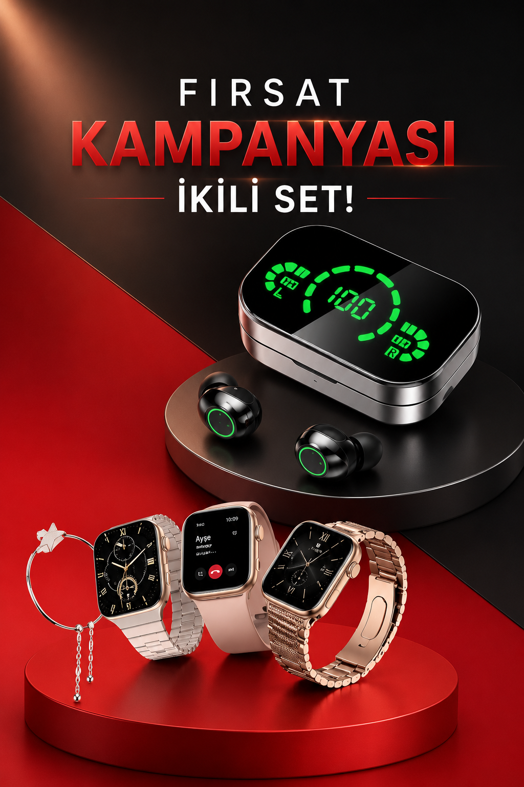 Yeni Nesil Kaliteli Akıllı Saat ve Kablosuz Bluetooth Kulaklık Yüksek Ses Kaliteli - Bayi Depom Yeni Nesil Kaliteli Akıllı Saat ve Kablosuz Bluetooth Kulaklık Yüksek Ses Kaliteli - Bayi Depom