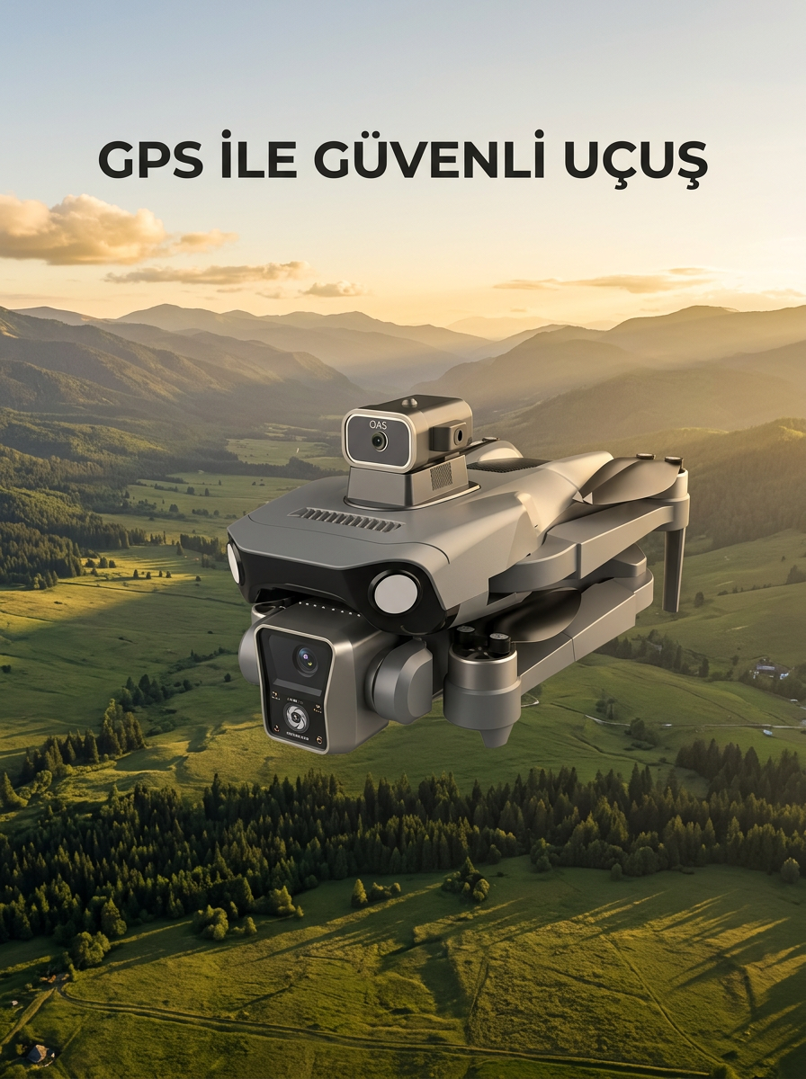 Ekranlı Kumandalı GPS Drone Çift Kameralı Katlanabilir Hava Aracı - Bayi Depom